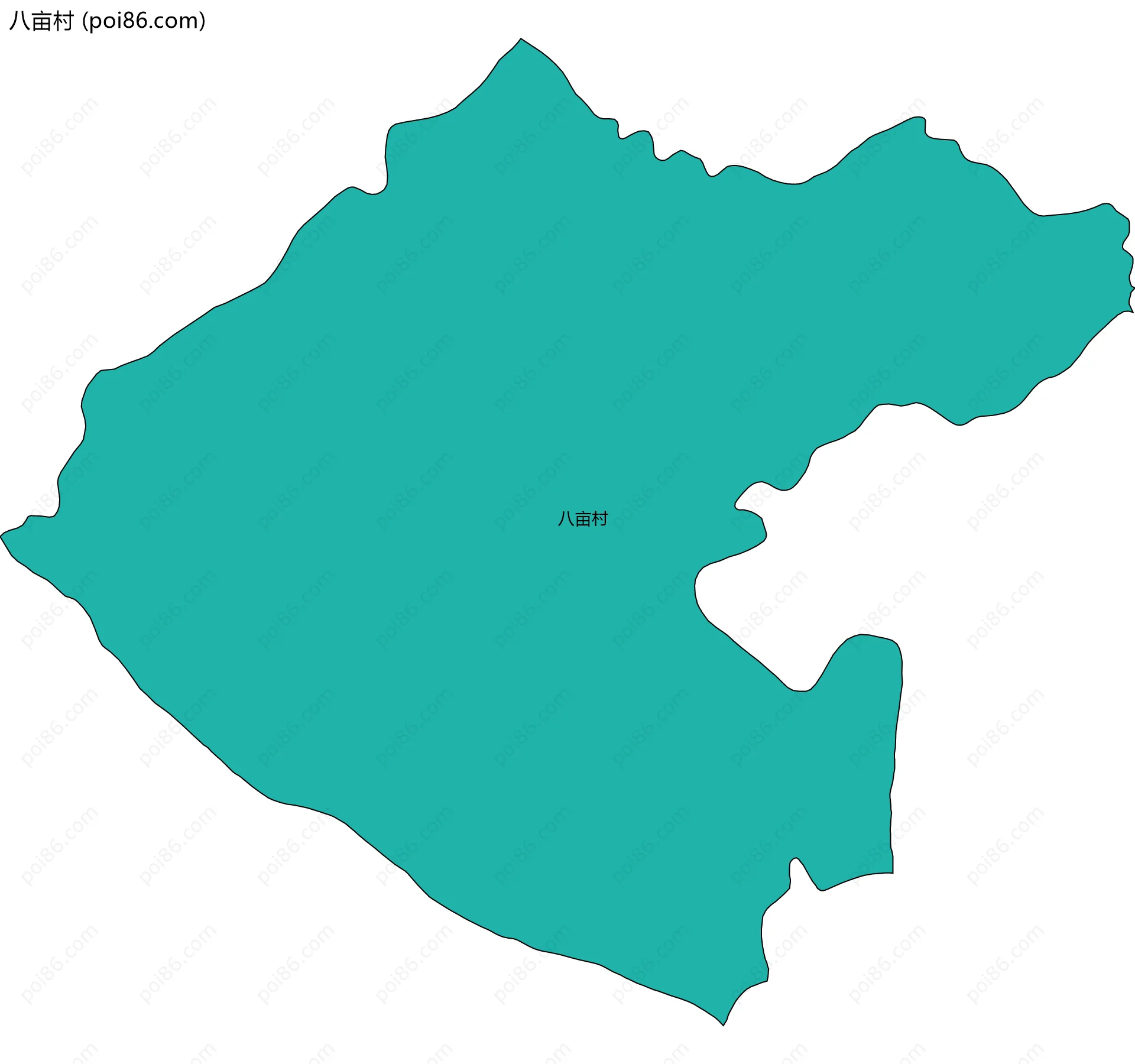 八亩村边界地图