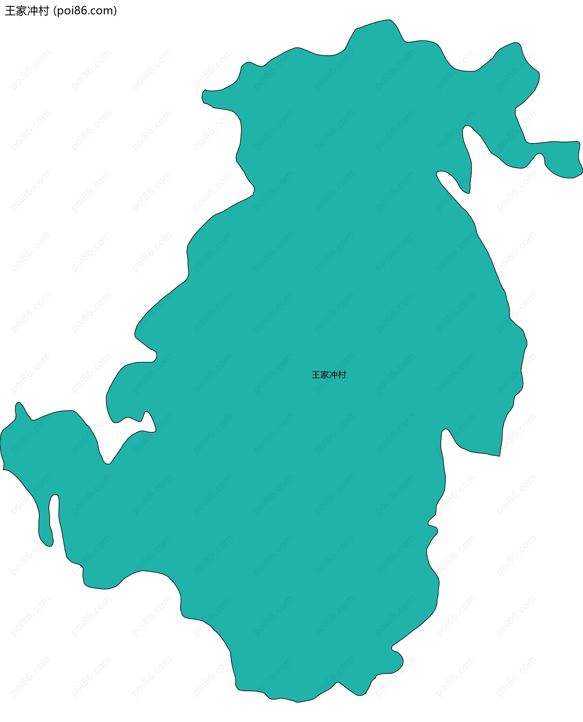 王家冲村边界地图