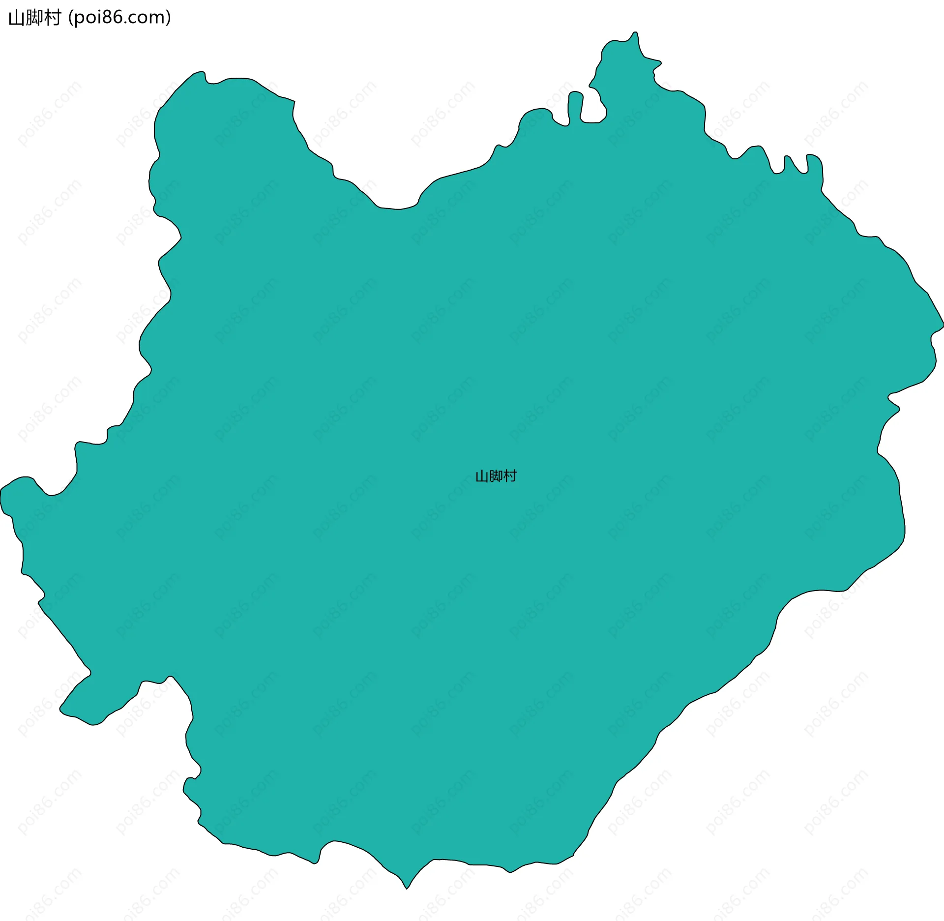 山脚村边界地图