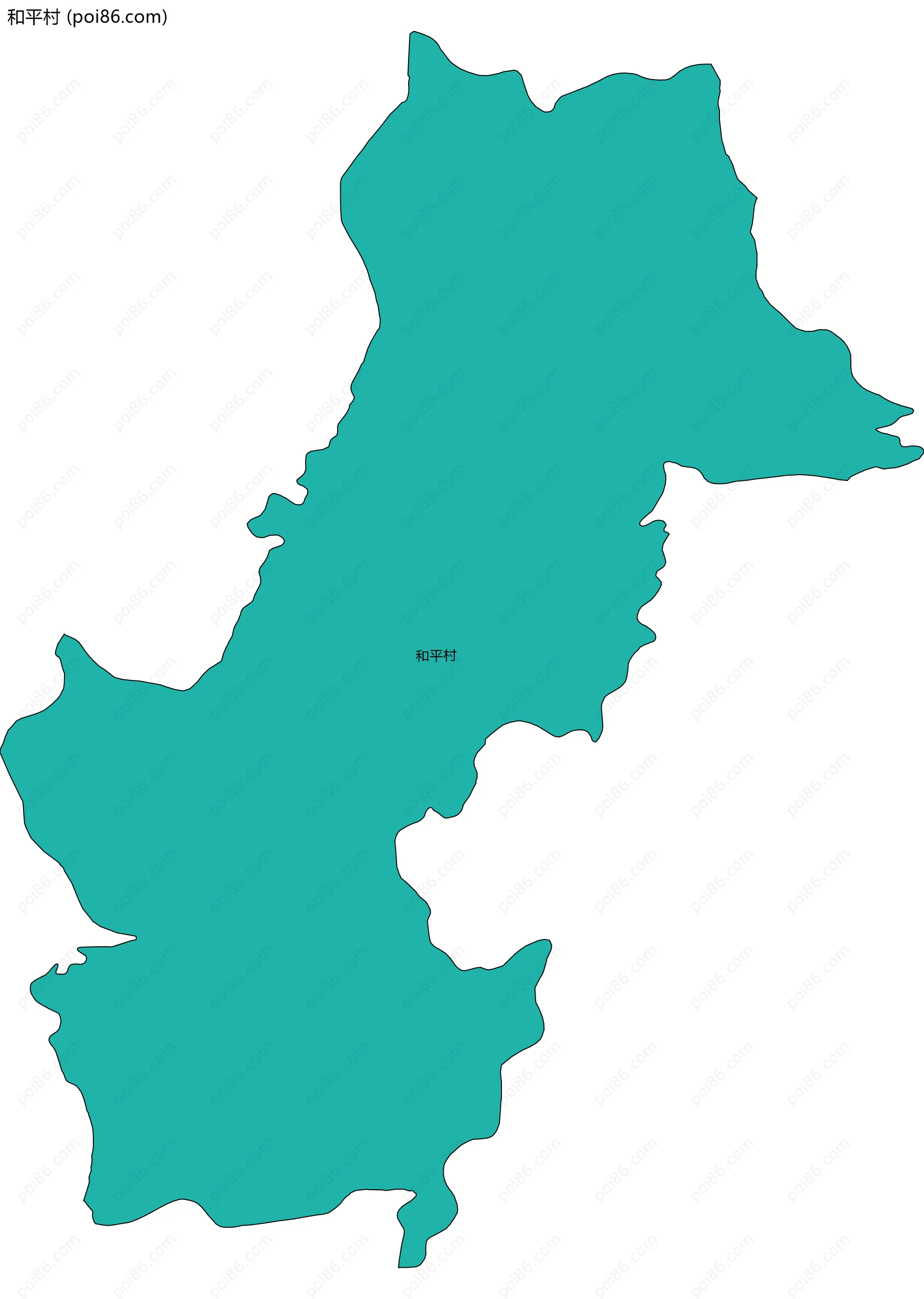 和平村边界地图