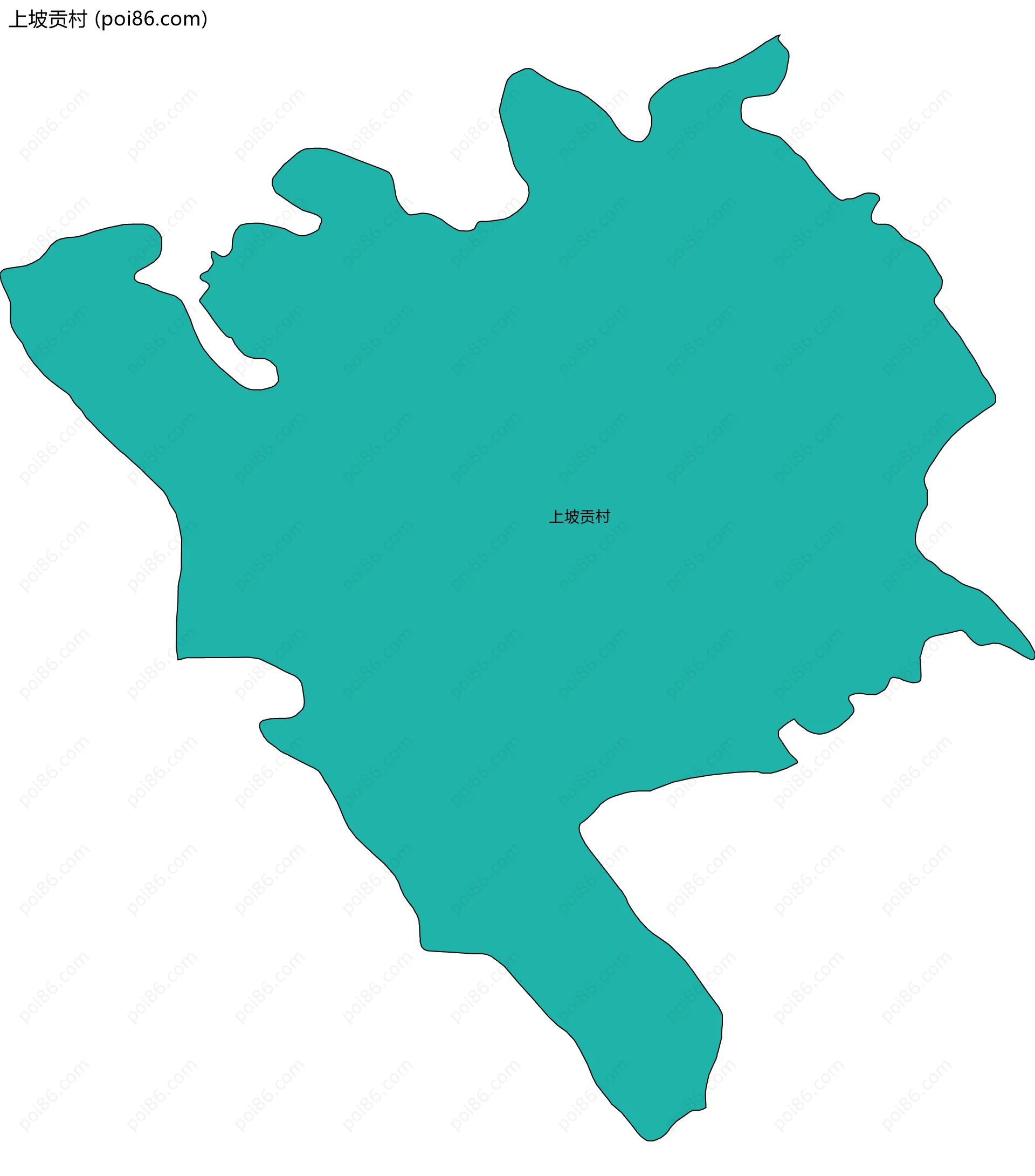 上坡贡村边界地图