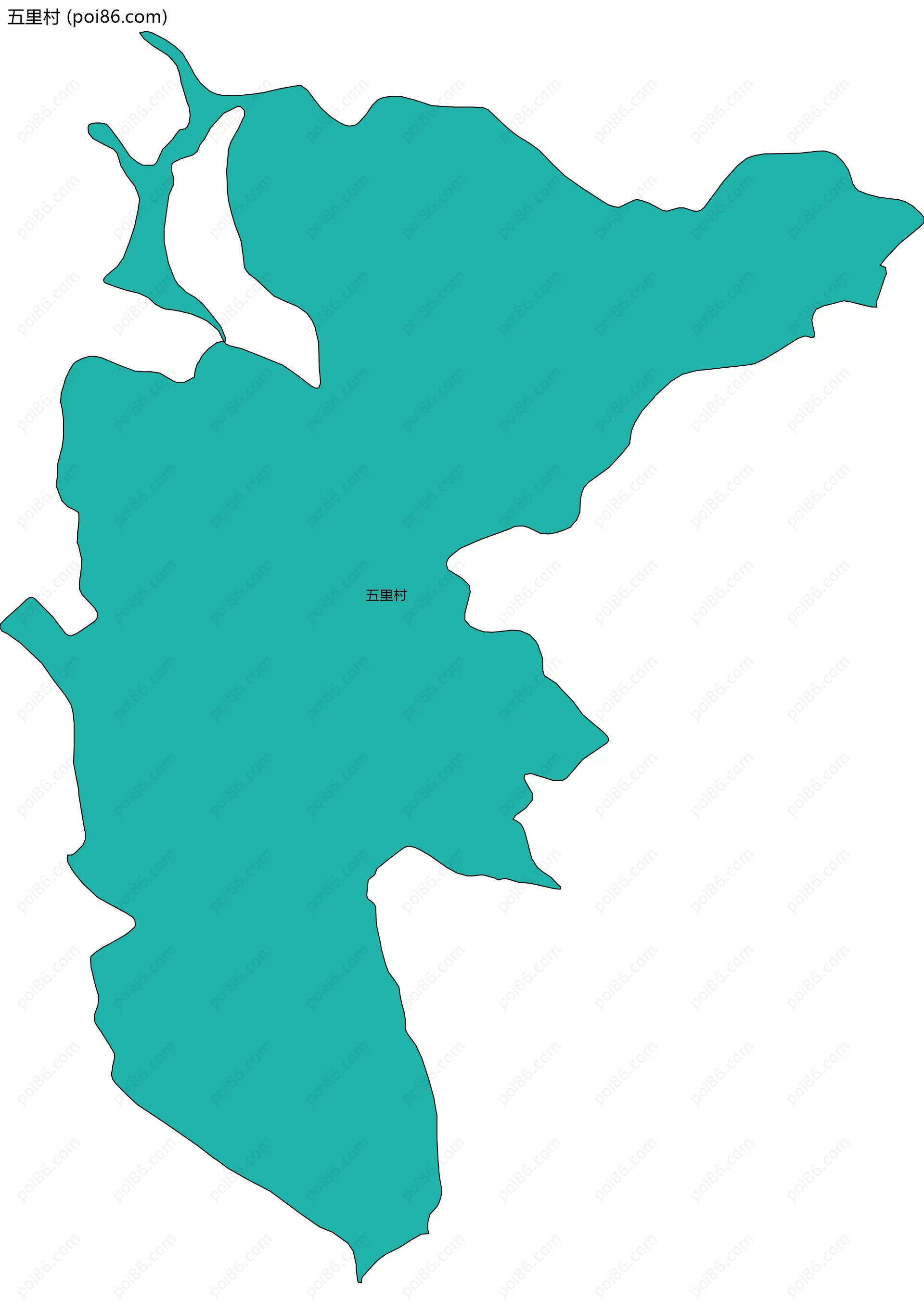 五里村边界地图