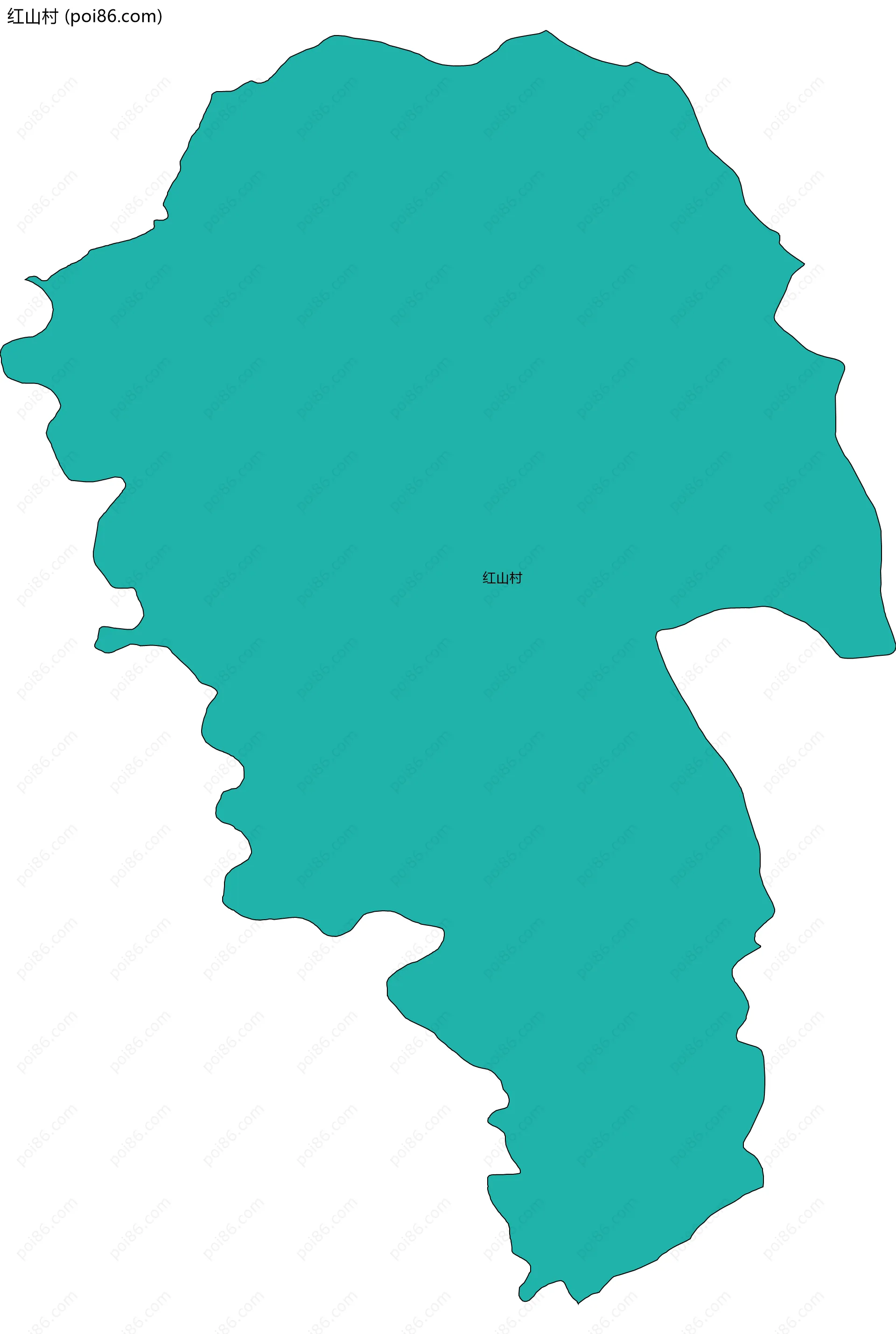 红山村边界地图