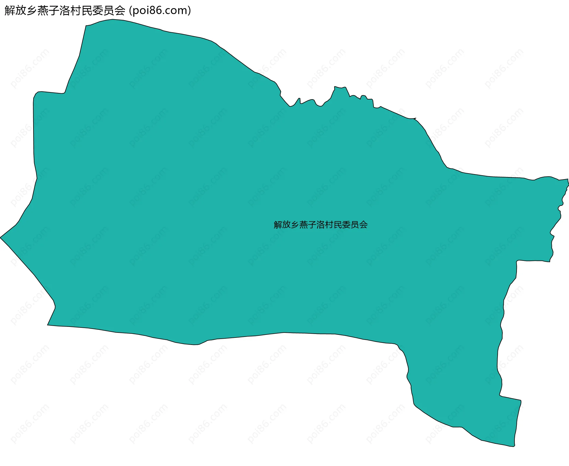 解放乡燕子洛村民委员会边界地图