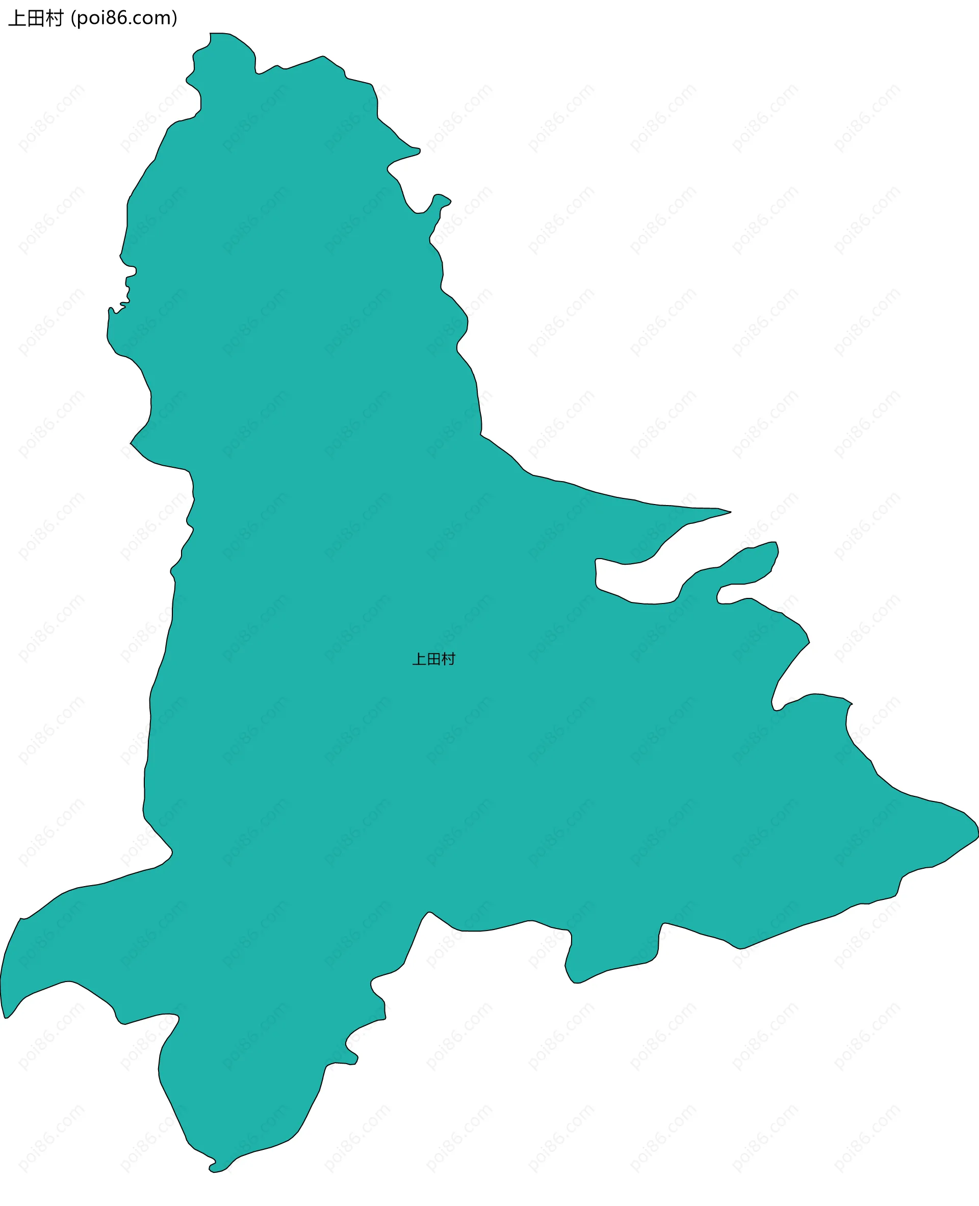 上田村边界地图