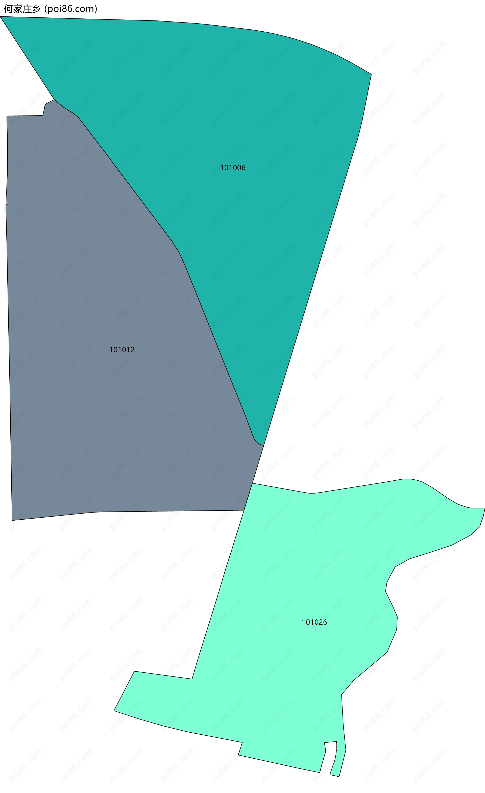 何家庄乡边界地图(五级行政区划)
