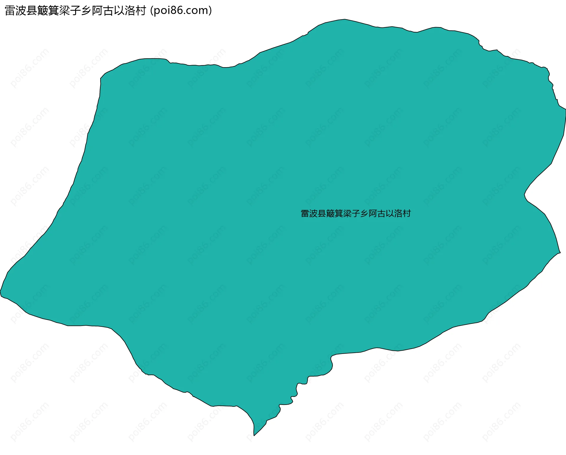 雷波县簸箕梁子乡阿古以洛村边界地图