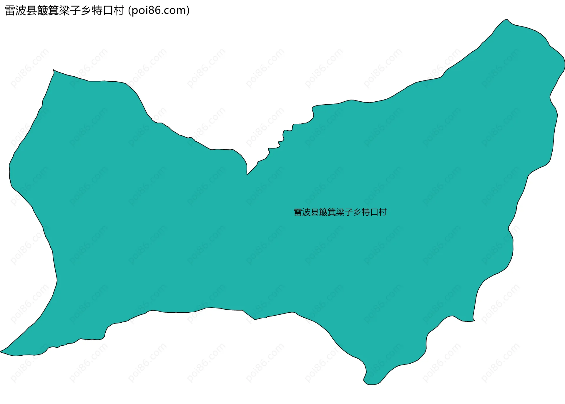 雷波县簸箕梁子乡特口村边界地图