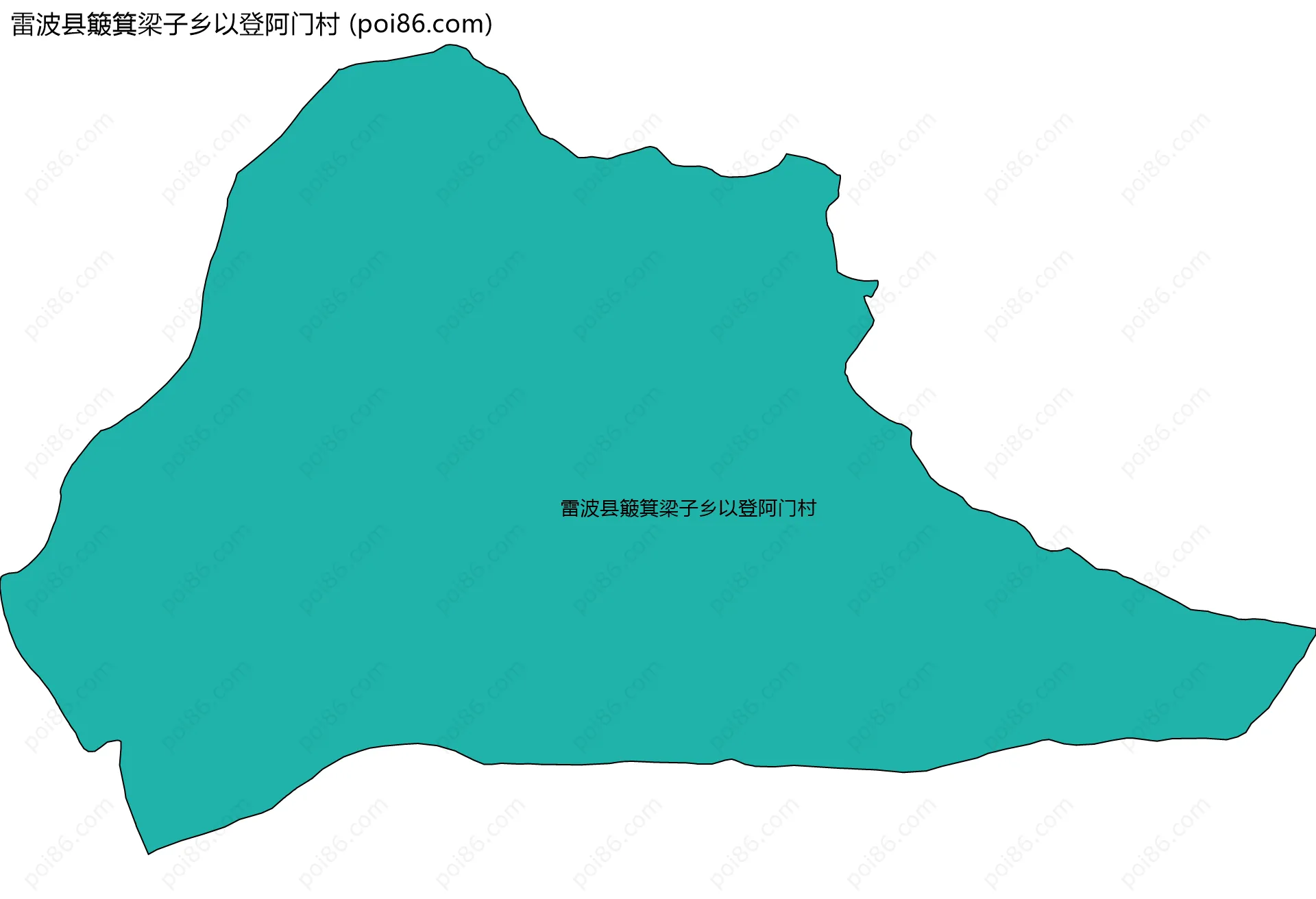雷波县簸箕梁子乡以登阿门村边界地图