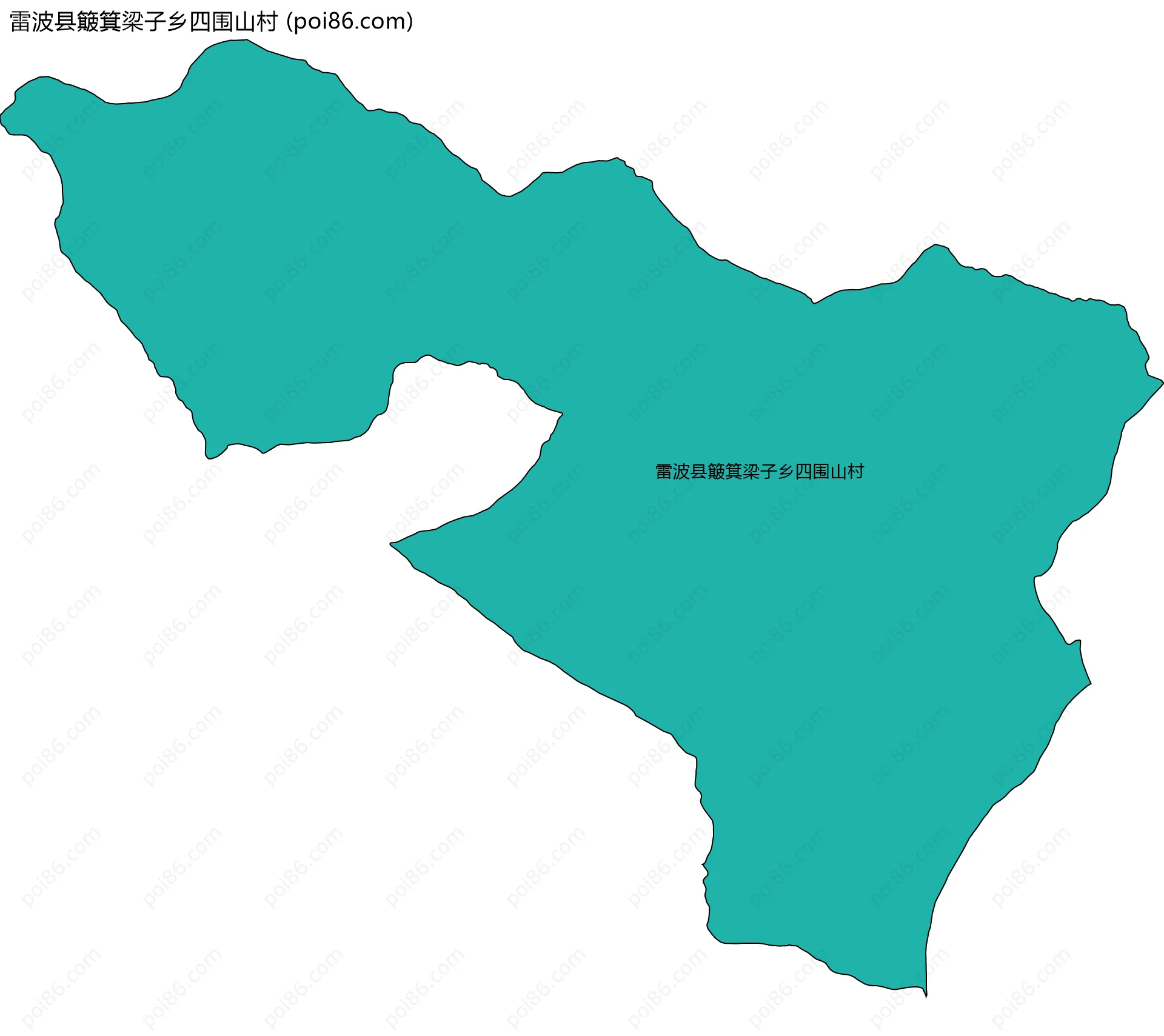 雷波县簸箕梁子乡四围山村边界地图