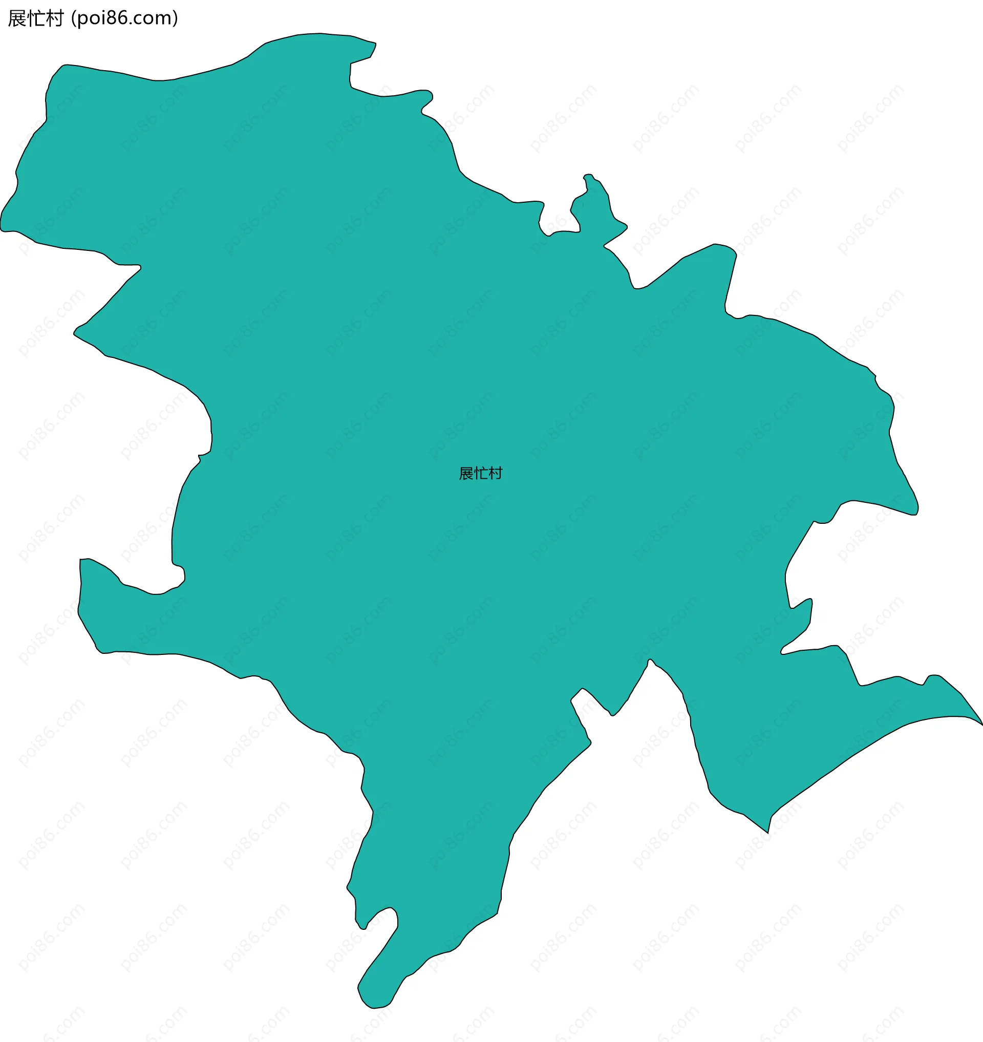 展忙村边界地图