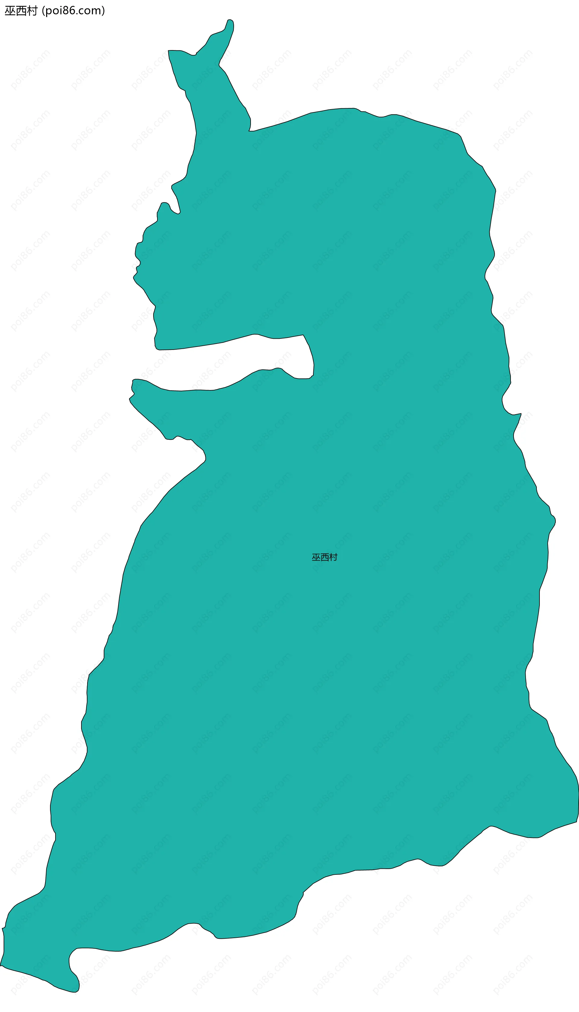 巫西村边界地图