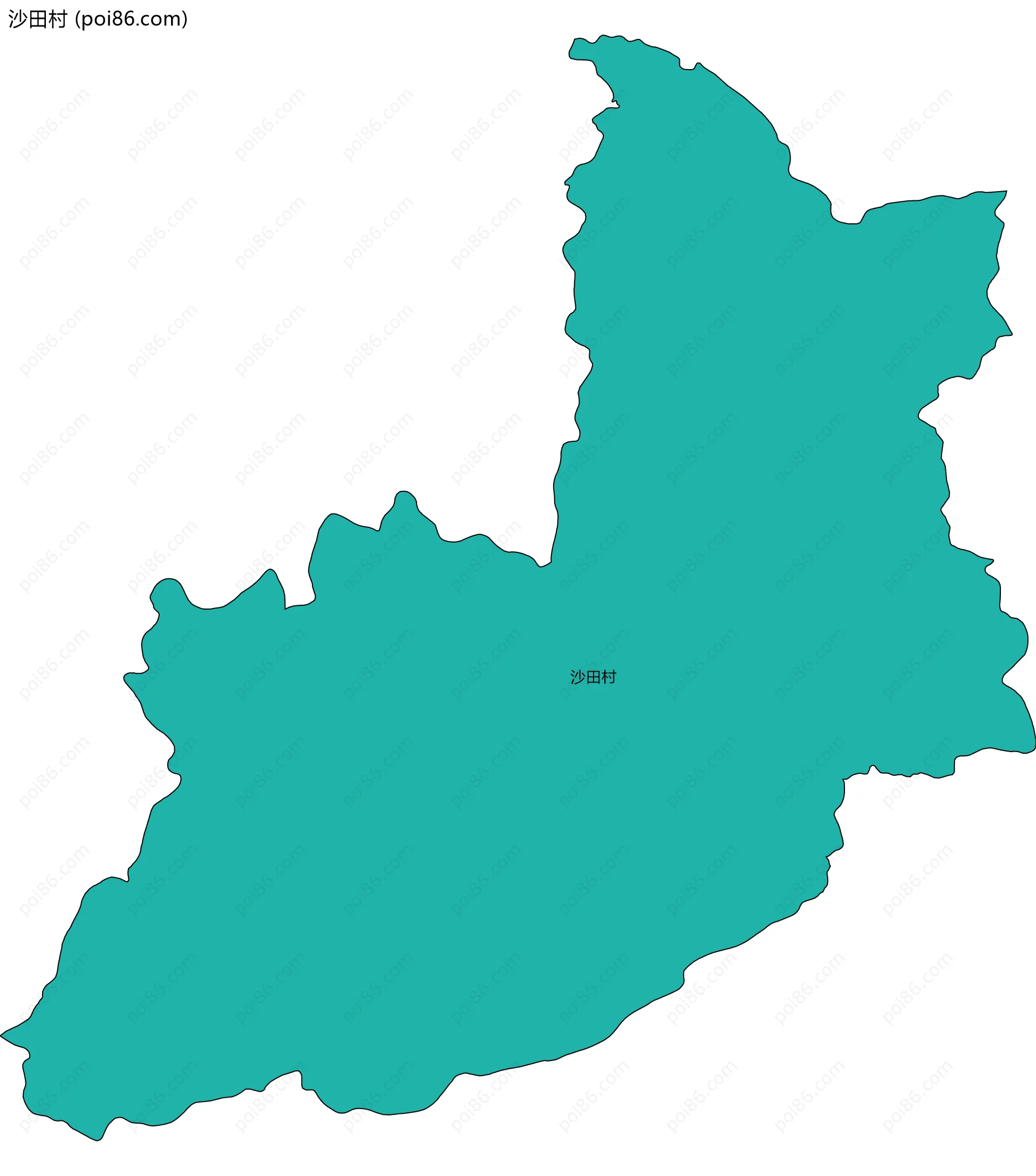 沙田村边界地图