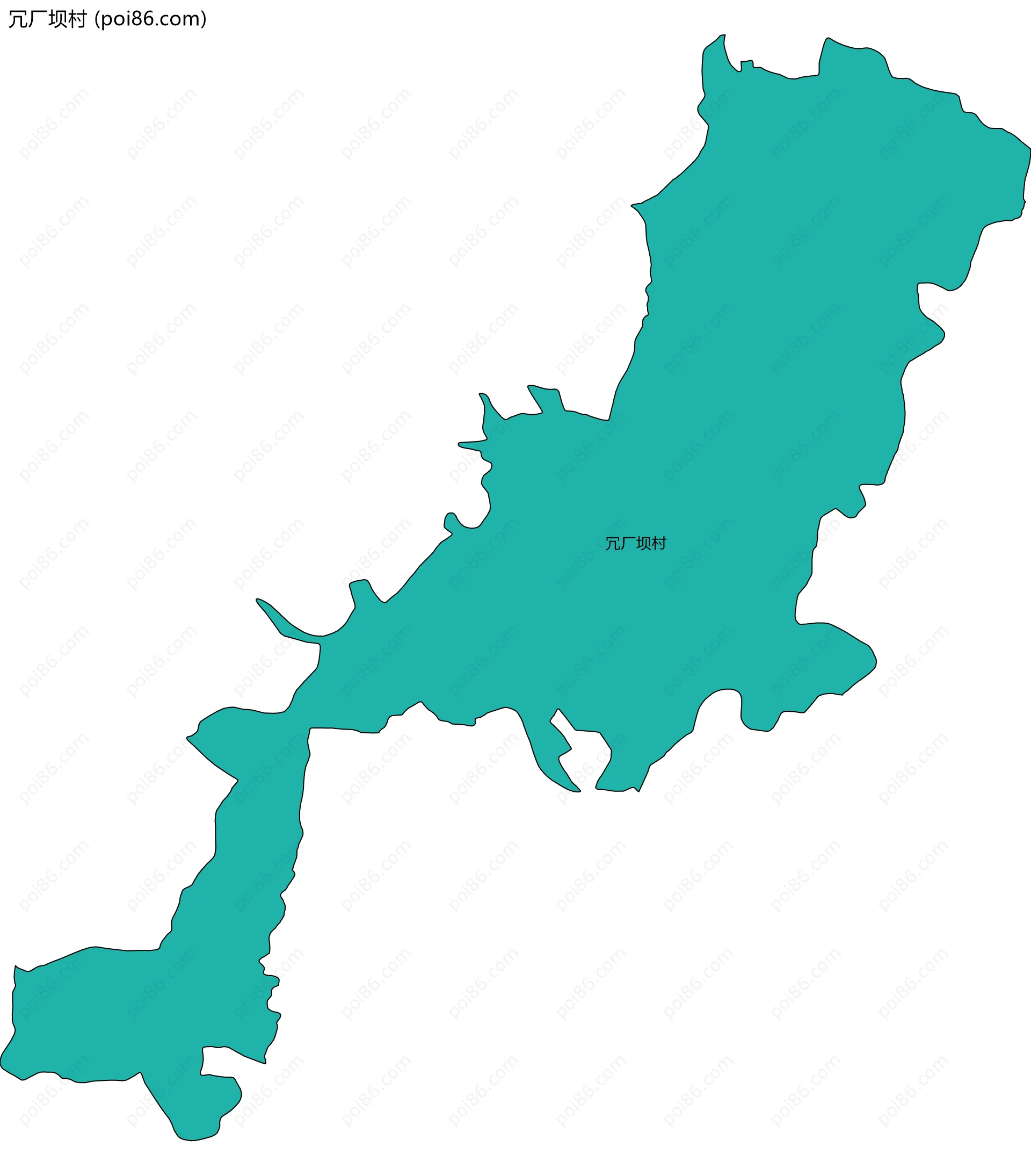 冗厂坝村边界地图