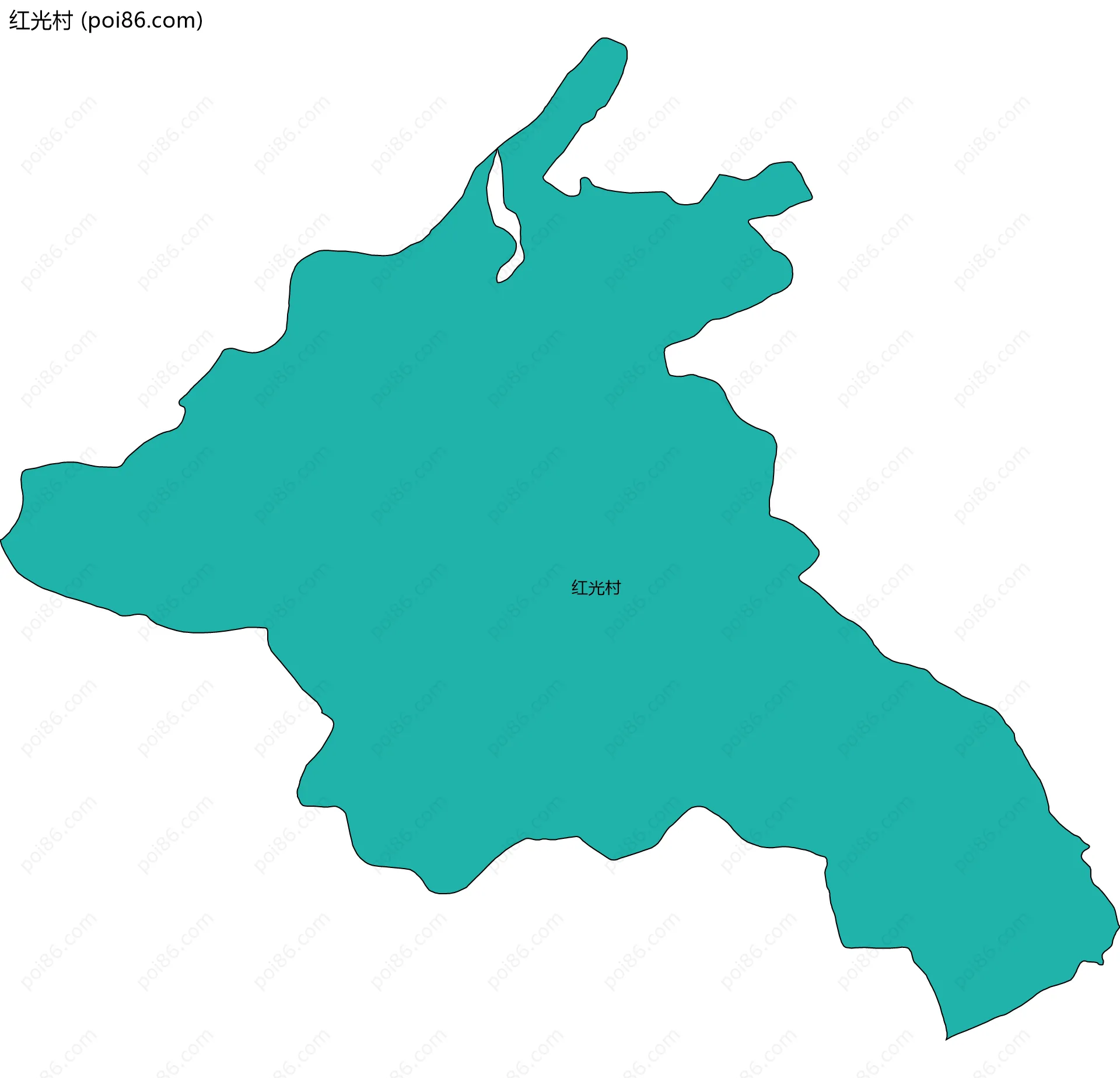 红光村边界地图