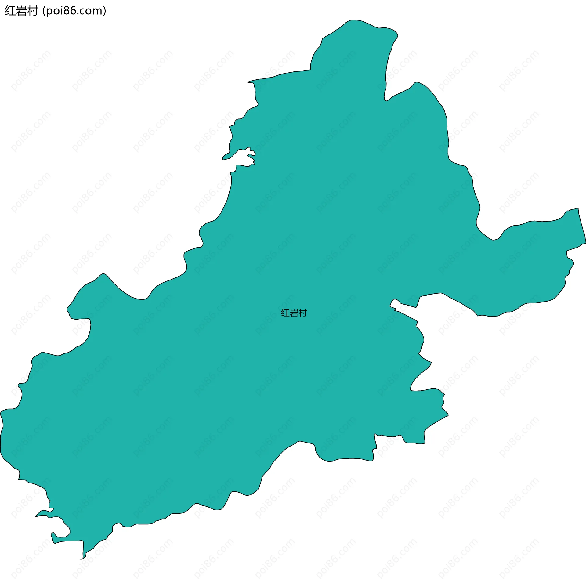 红岩村边界地图