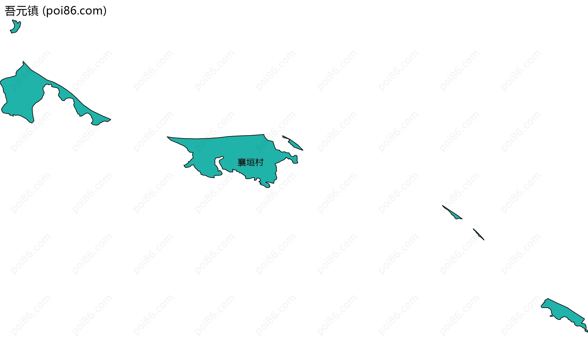 吾元镇边界地图(五级行政区划)