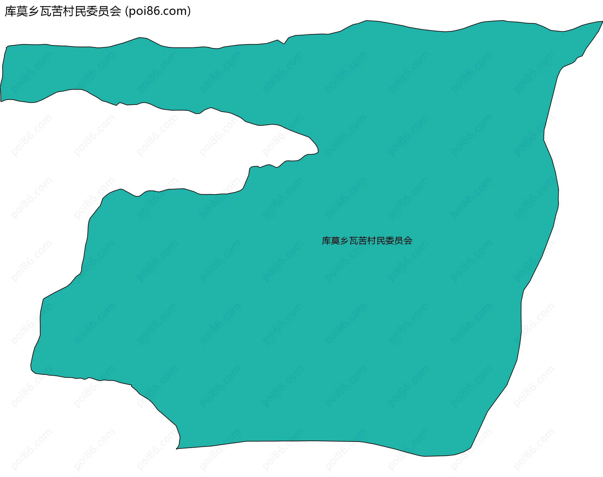 库莫乡瓦苦村民委员会边界地图