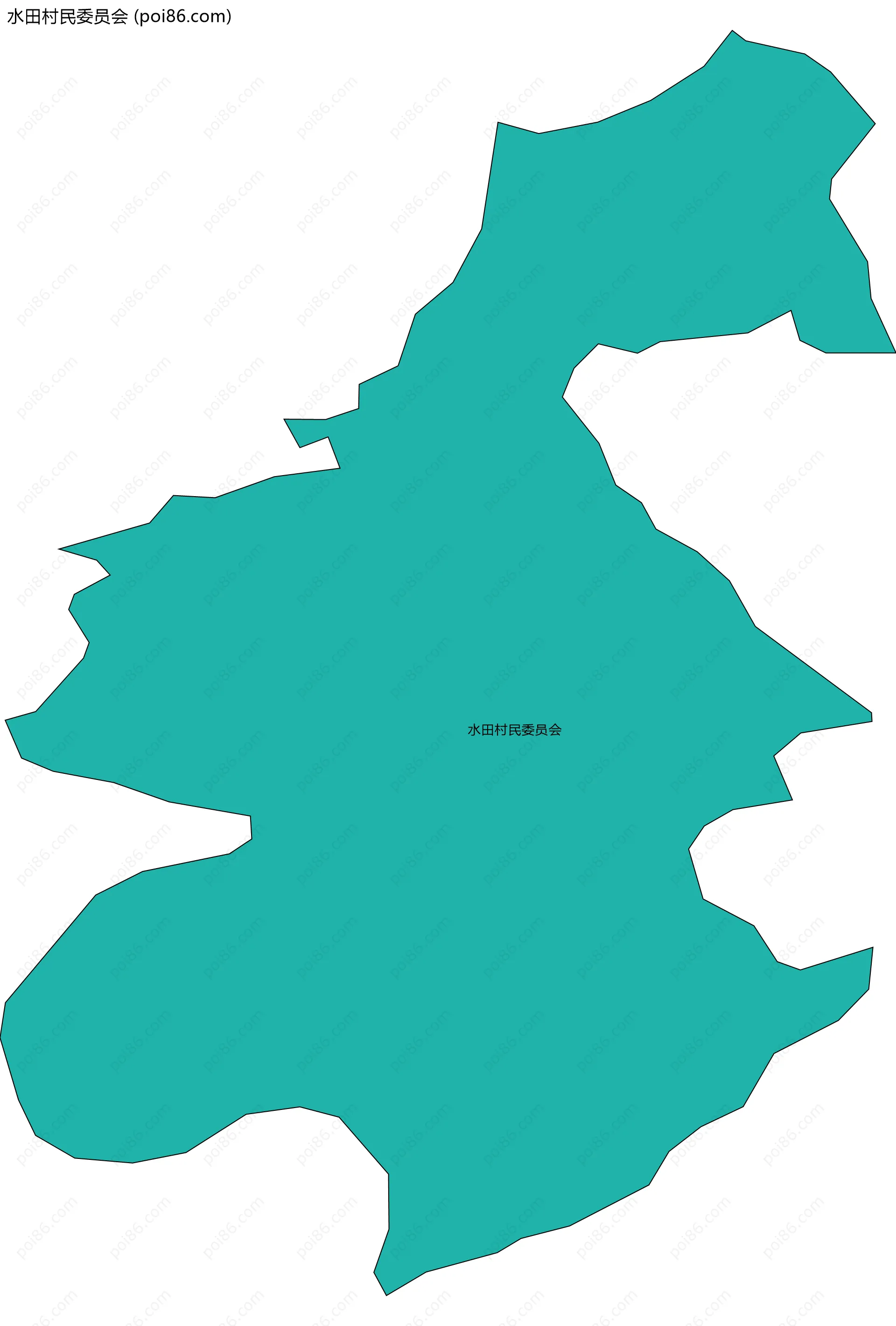 水田村民委员会边界地图