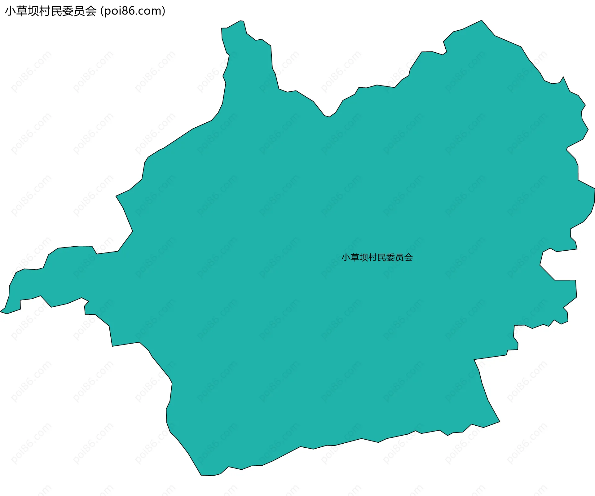 小草坝村民委员会边界地图