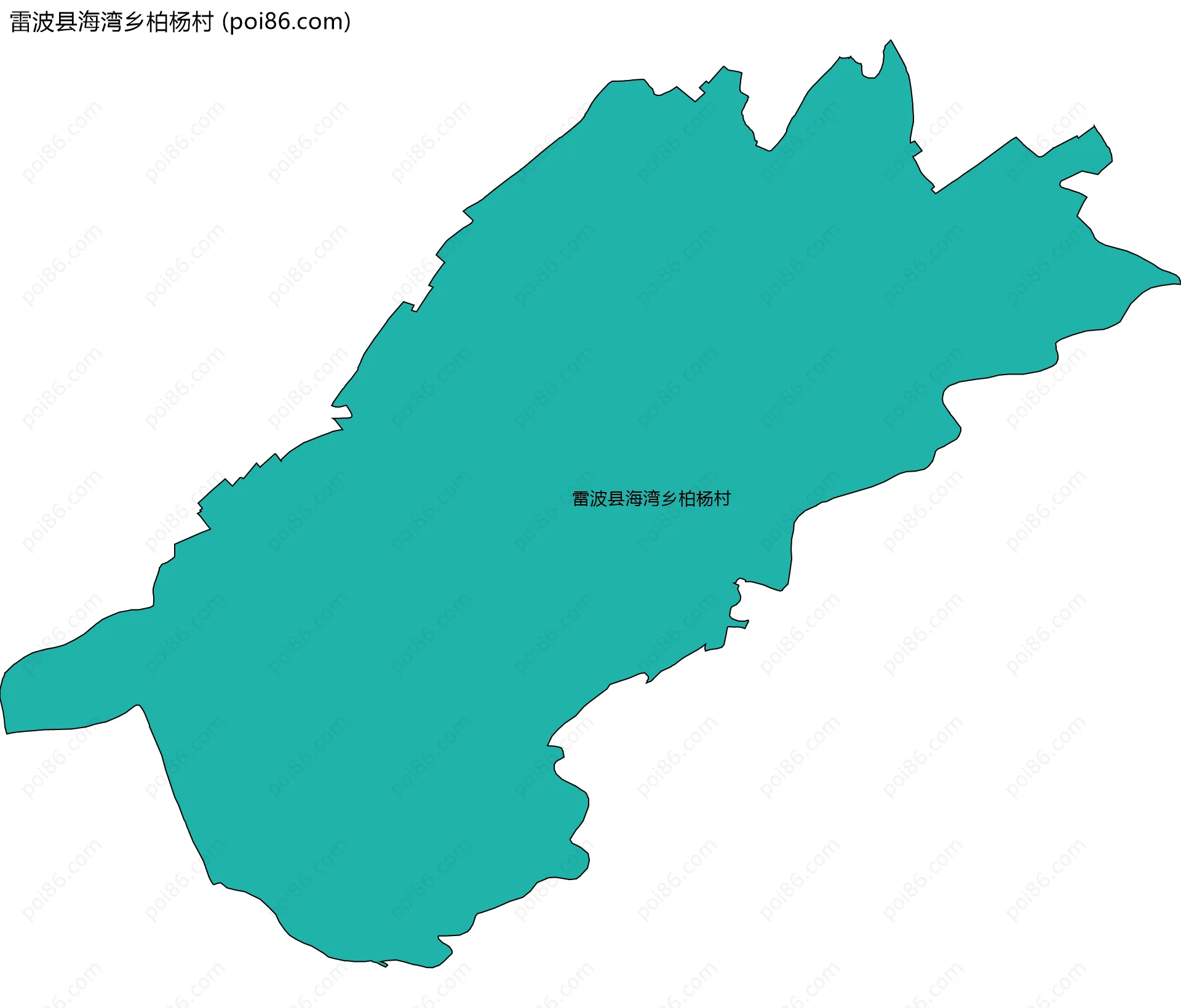 雷波县海湾乡柏杨村边界地图