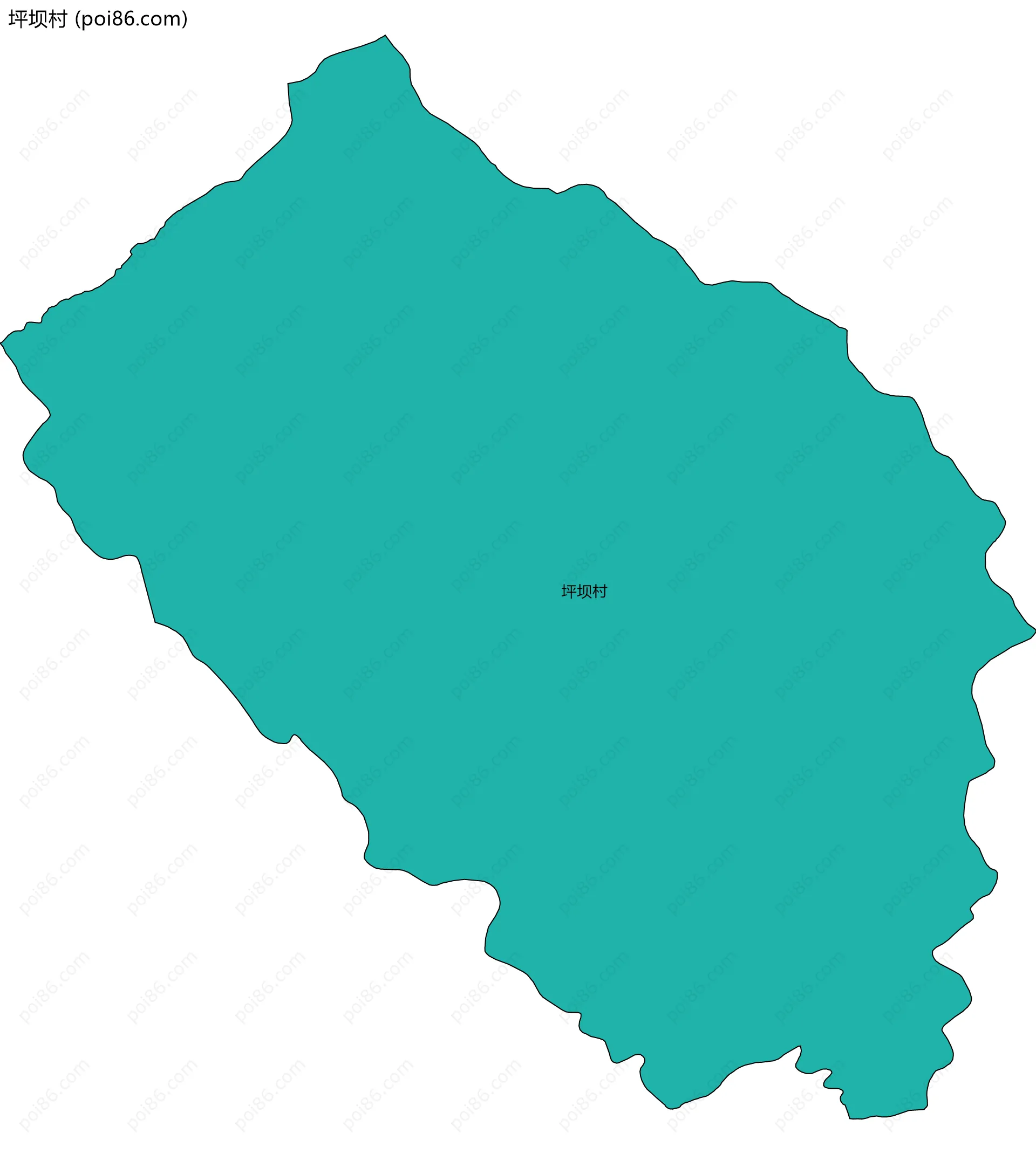坪坝村边界地图