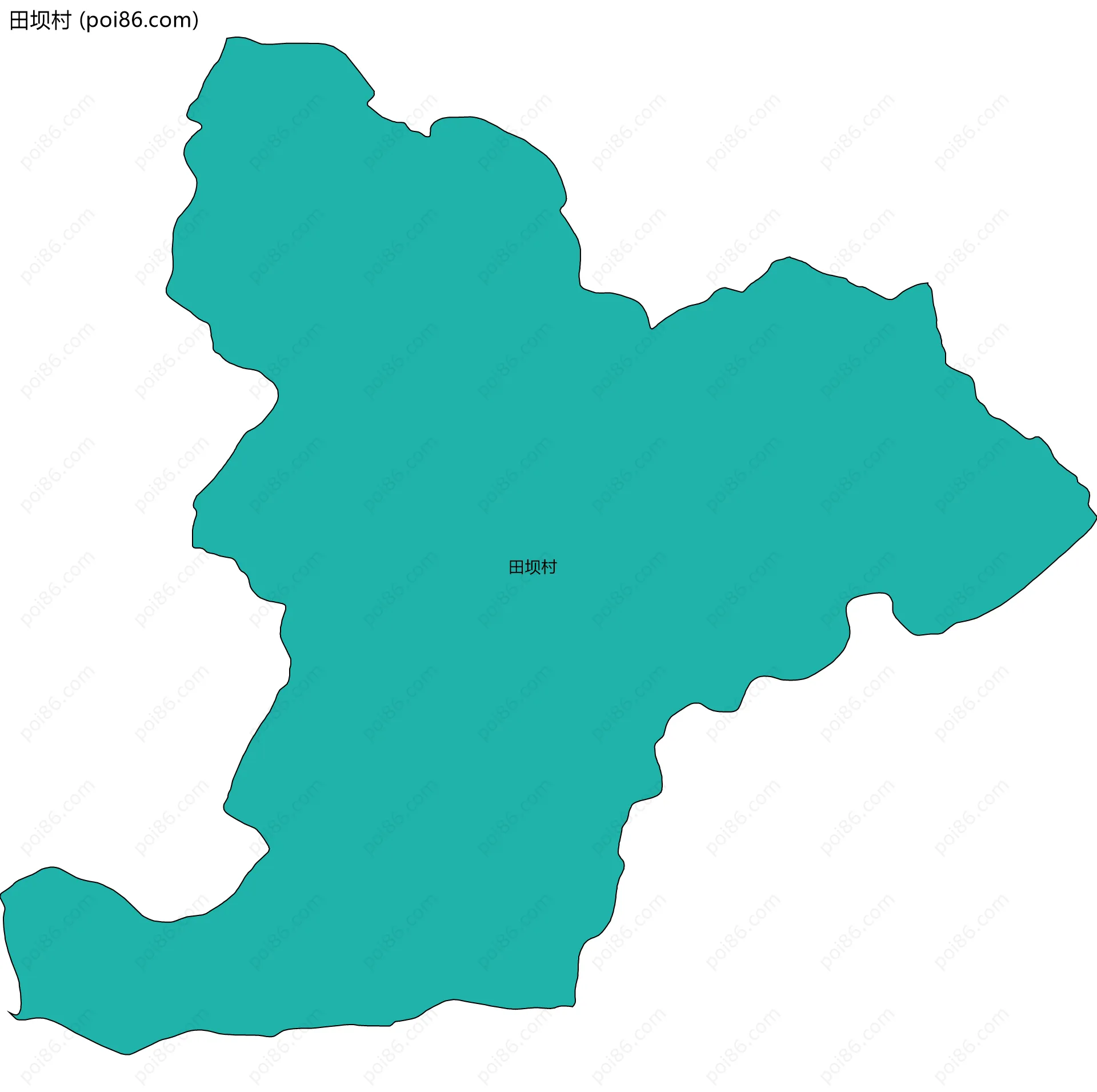 田坝村边界地图