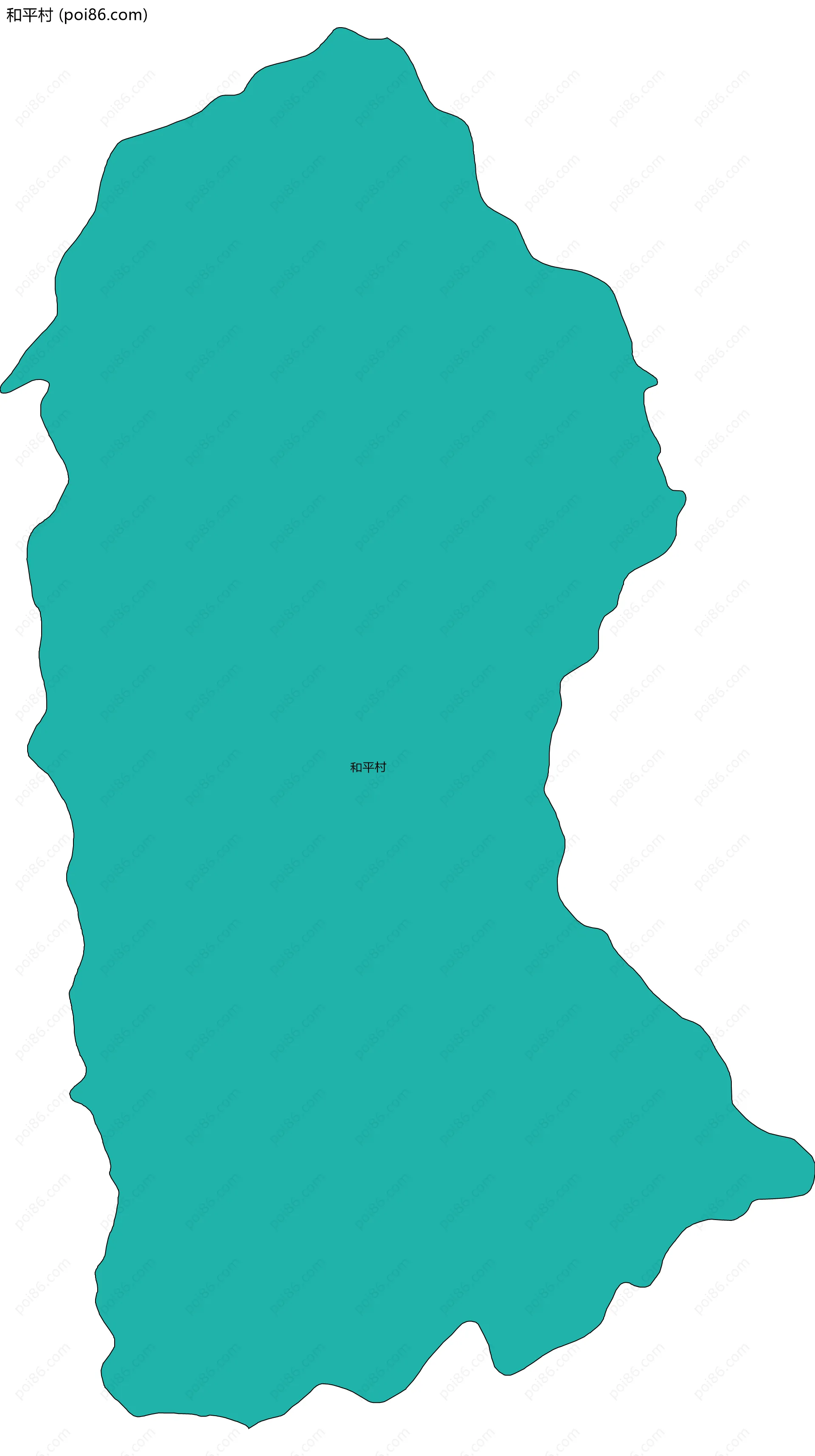 和平村边界地图