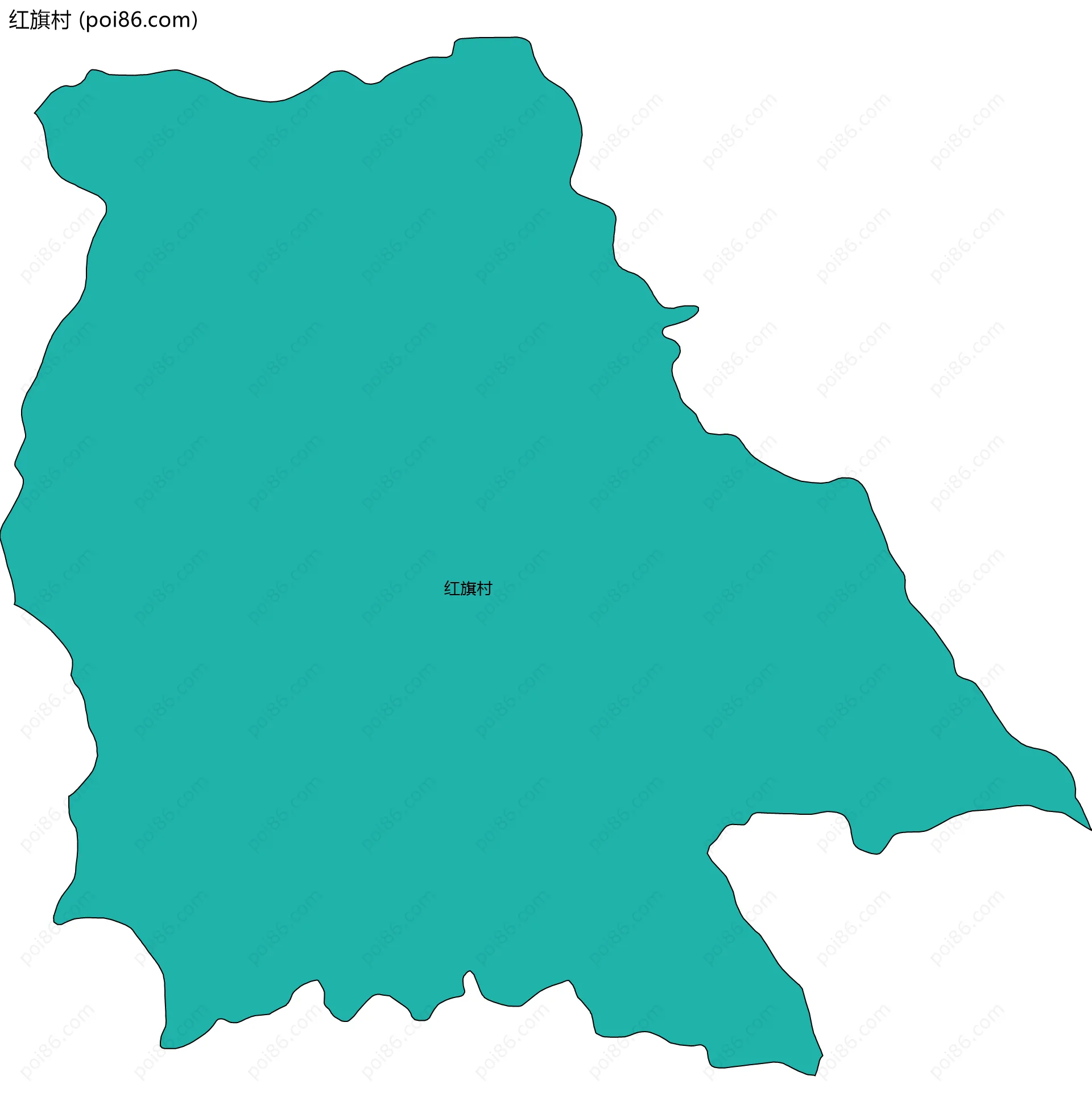红旗村边界地图