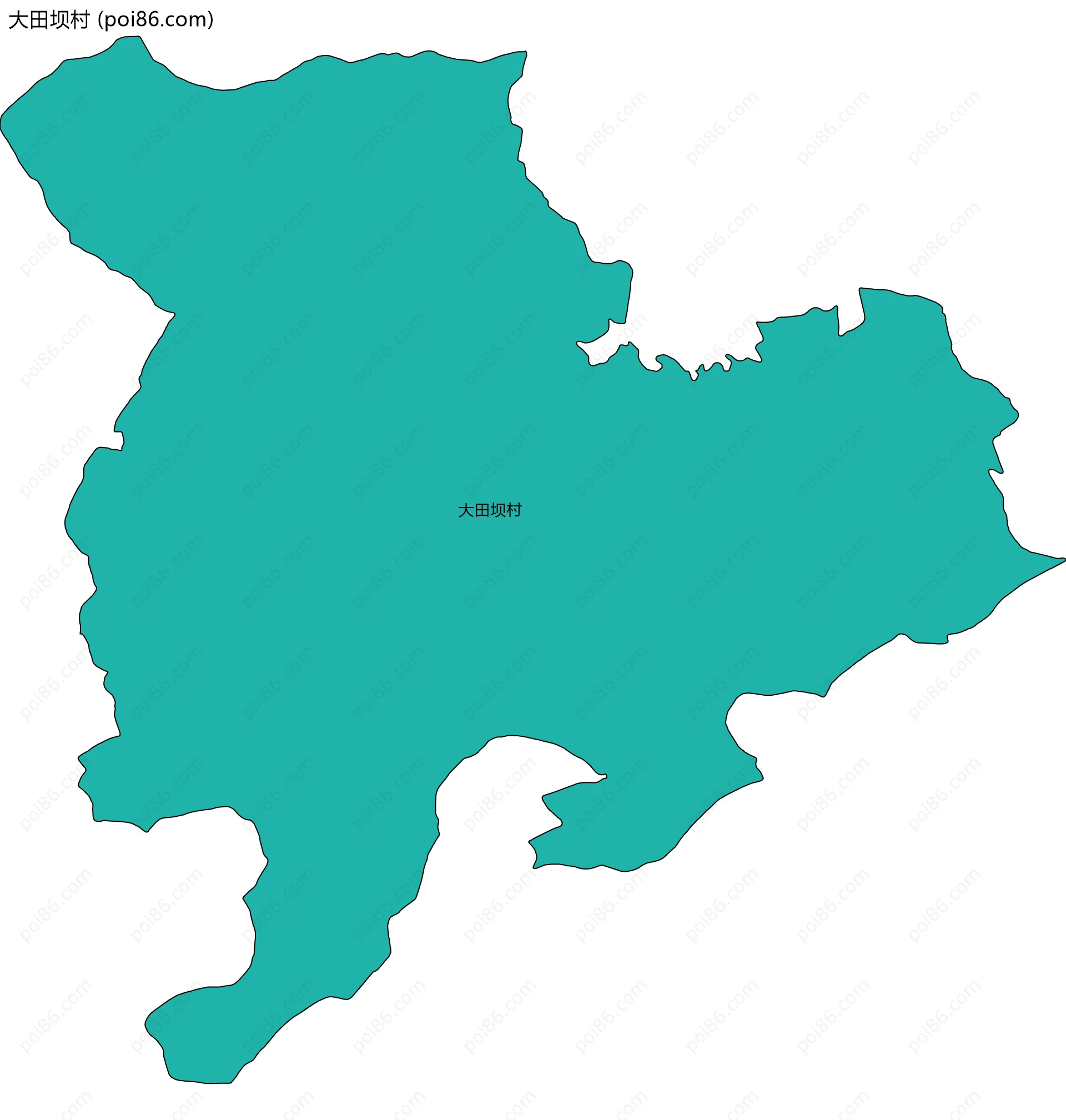 大田坝村边界地图