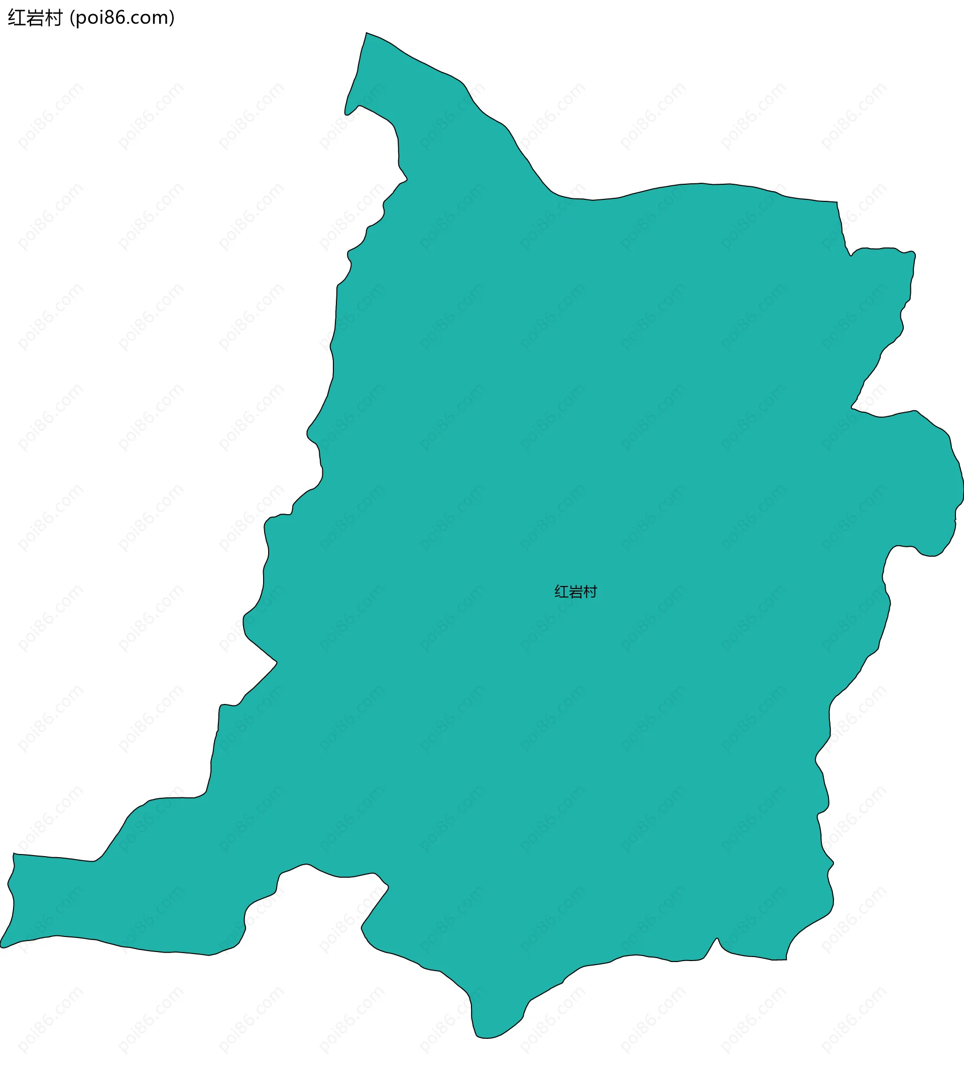 红岩村边界地图