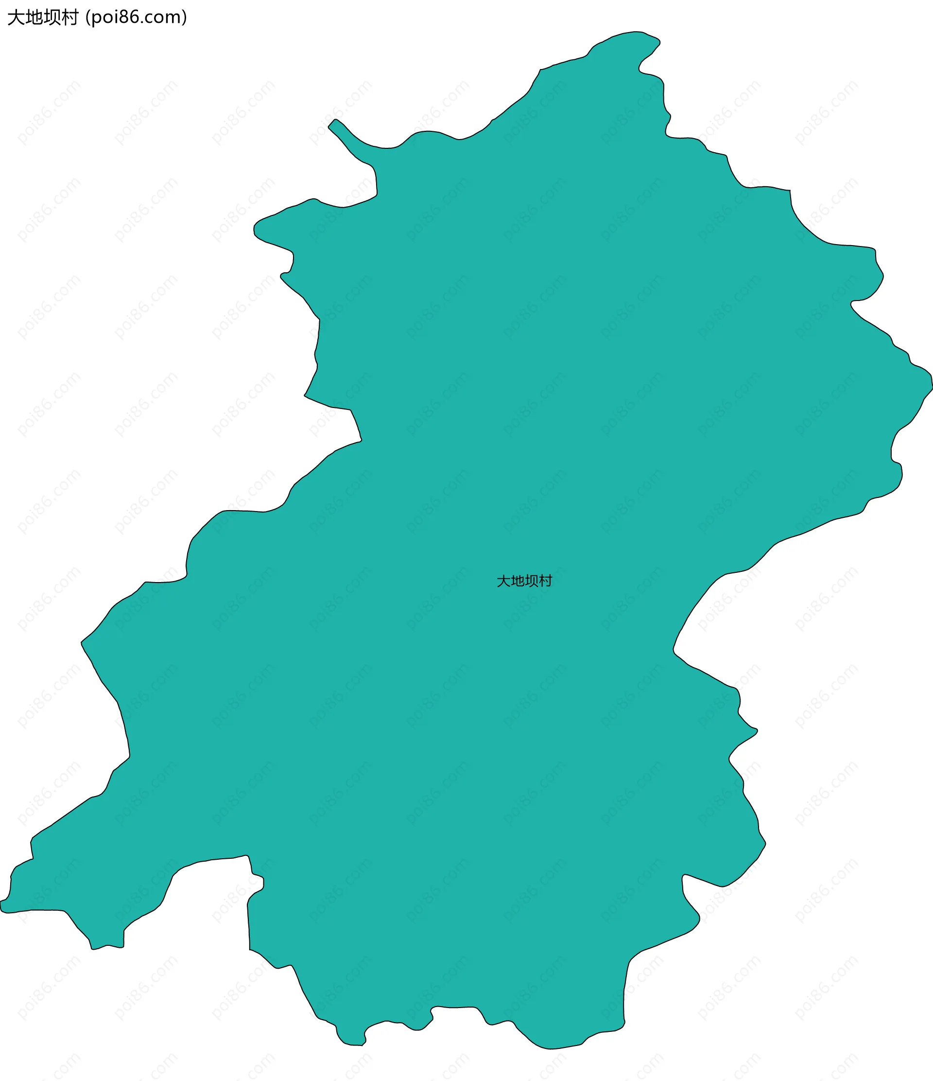 大地坝村边界地图