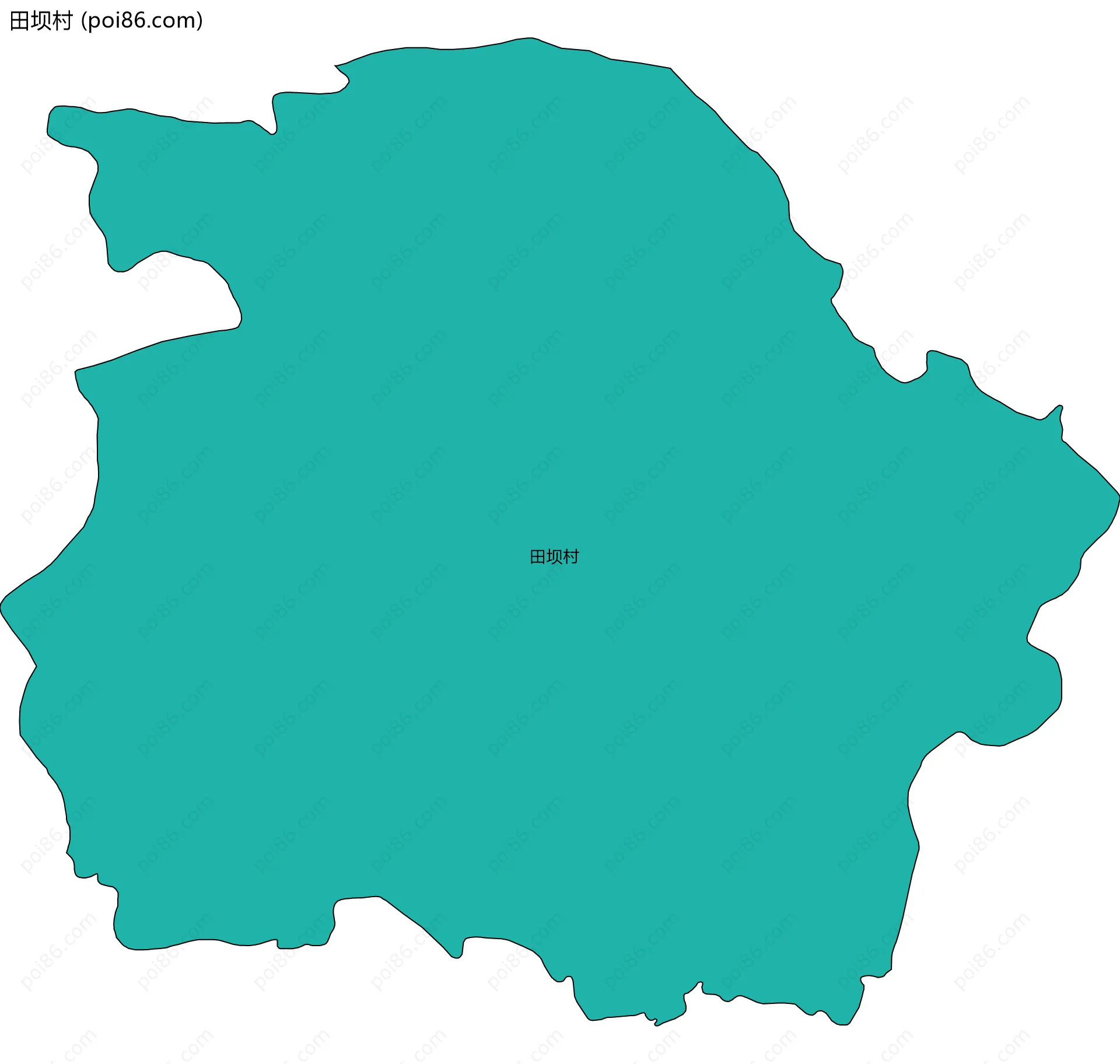 田坝村边界地图