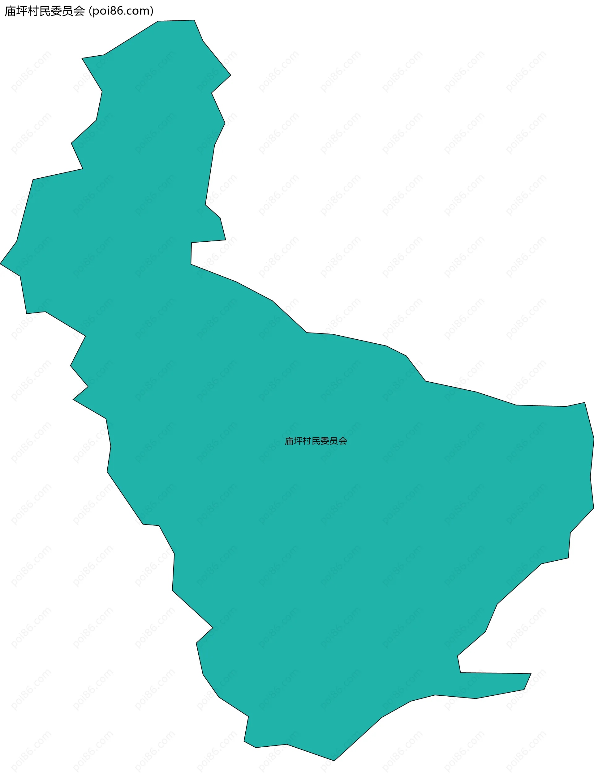 庙坪村民委员会边界地图