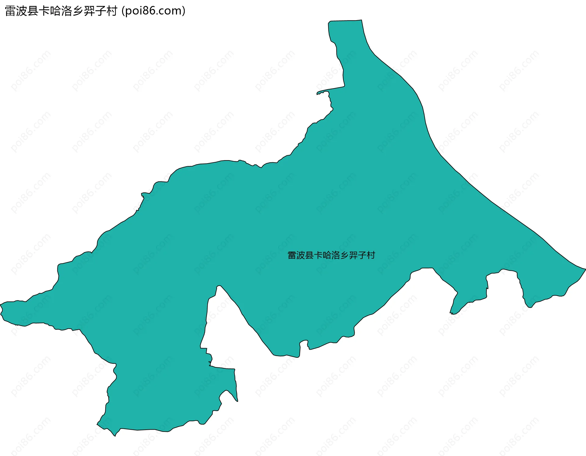 雷波县卡哈洛乡羿子村边界地图