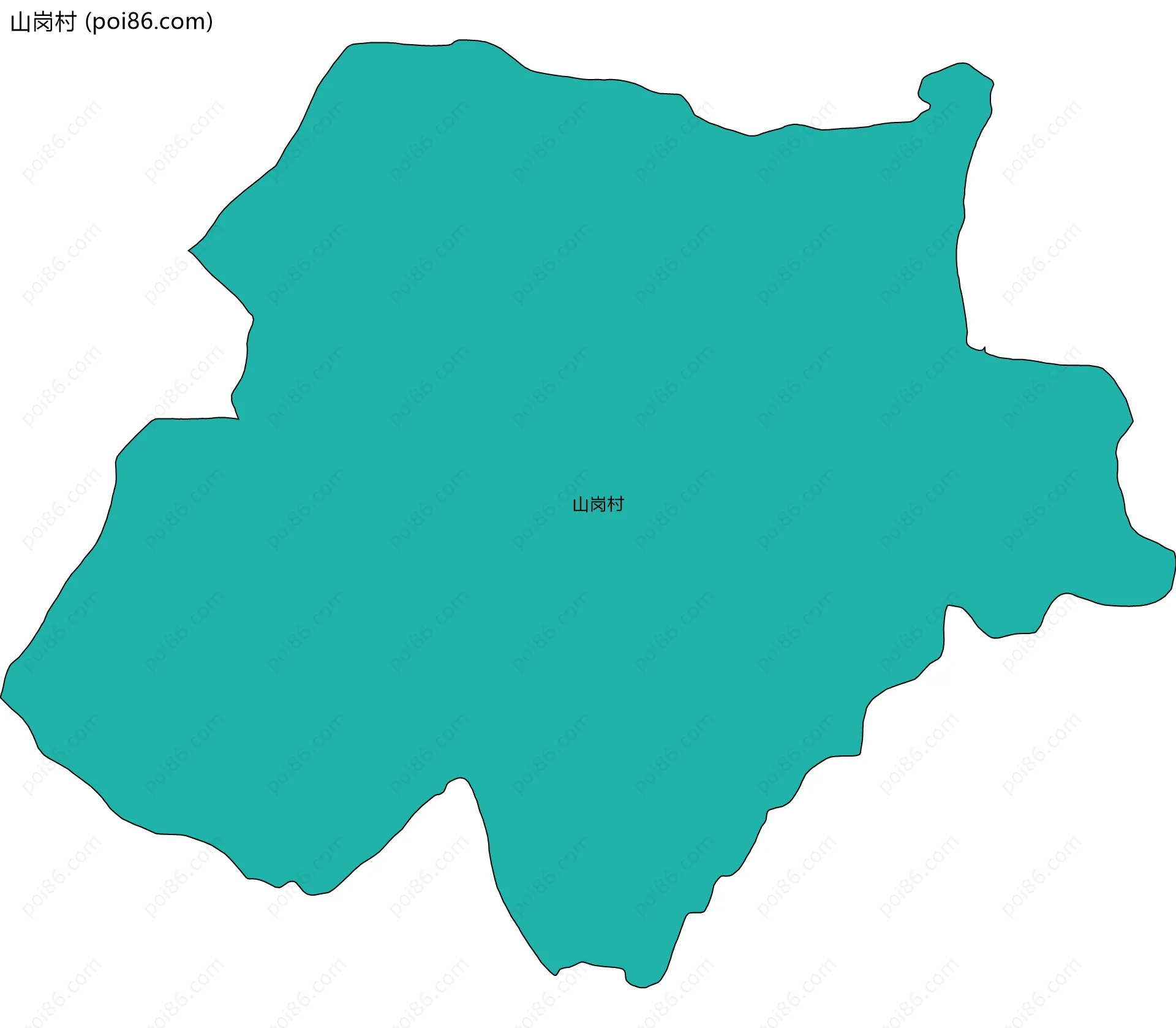 山岗村边界地图