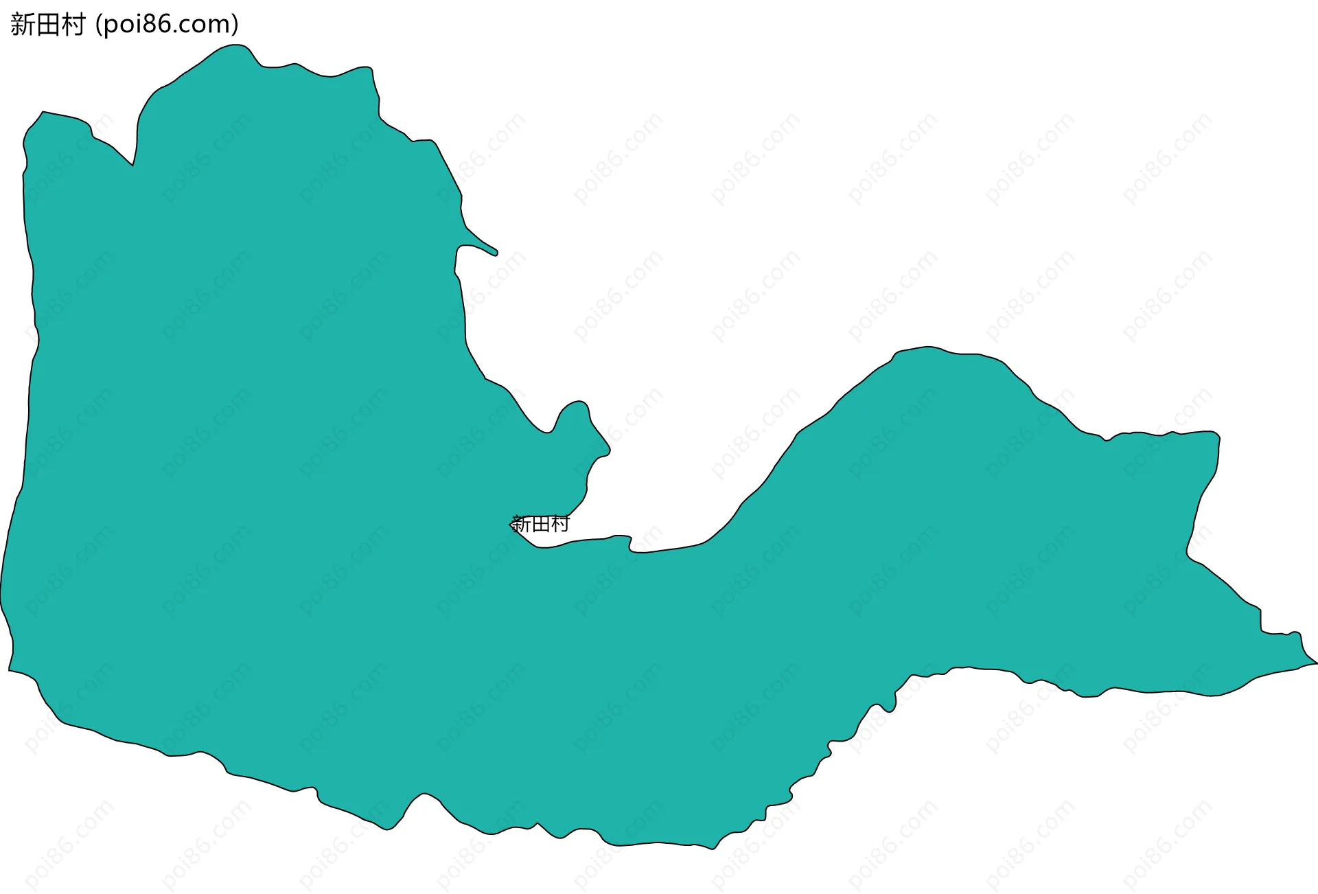 新田村边界地图