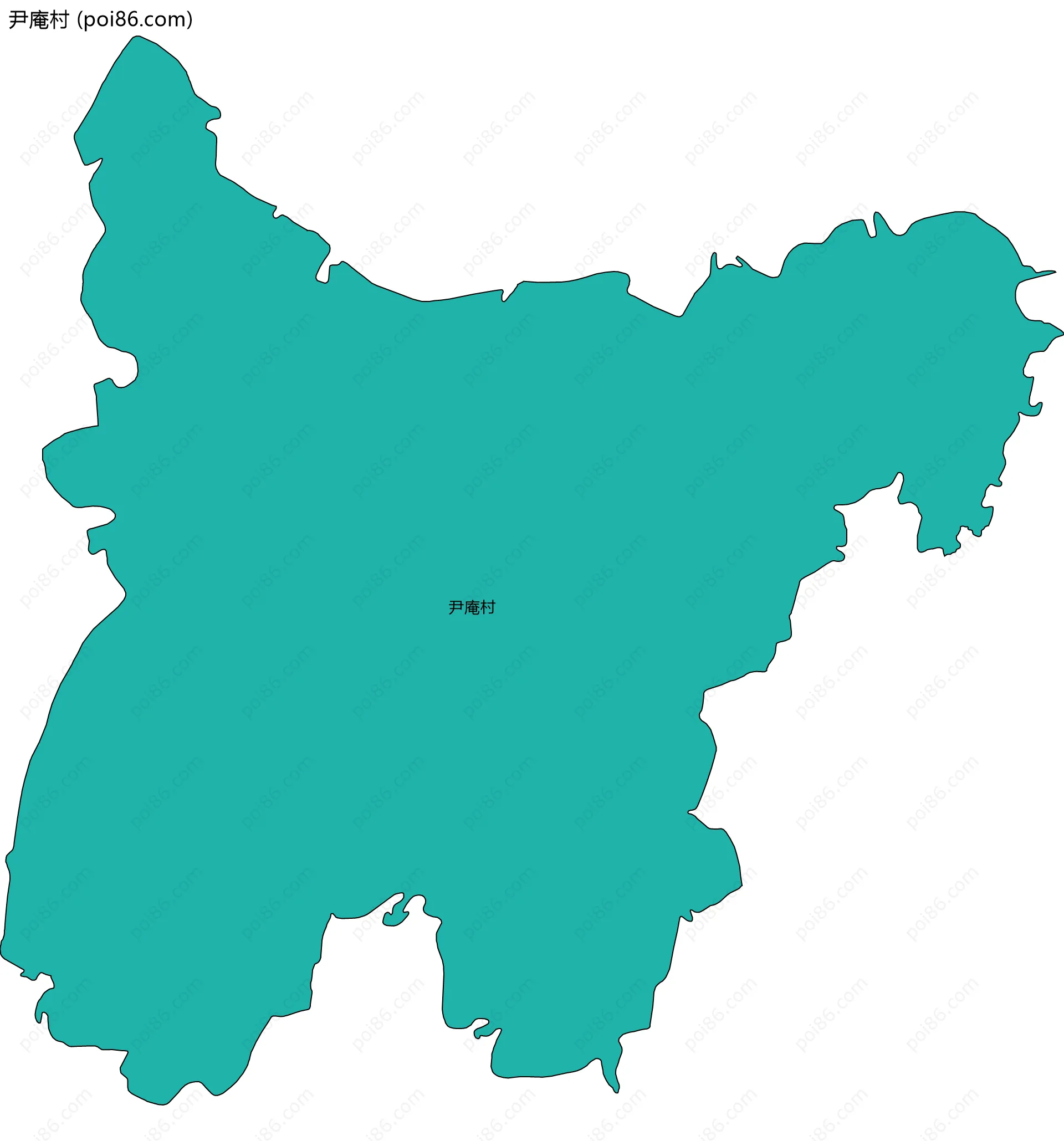 尹庵村边界地图