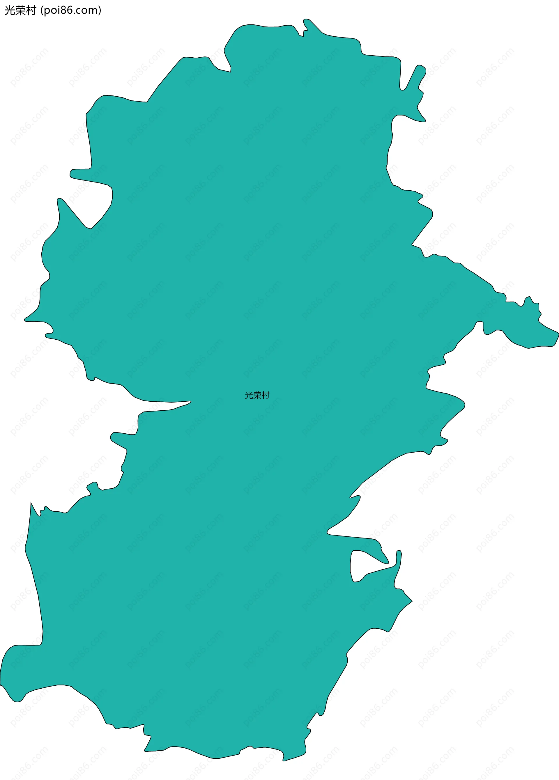 光荣村边界地图