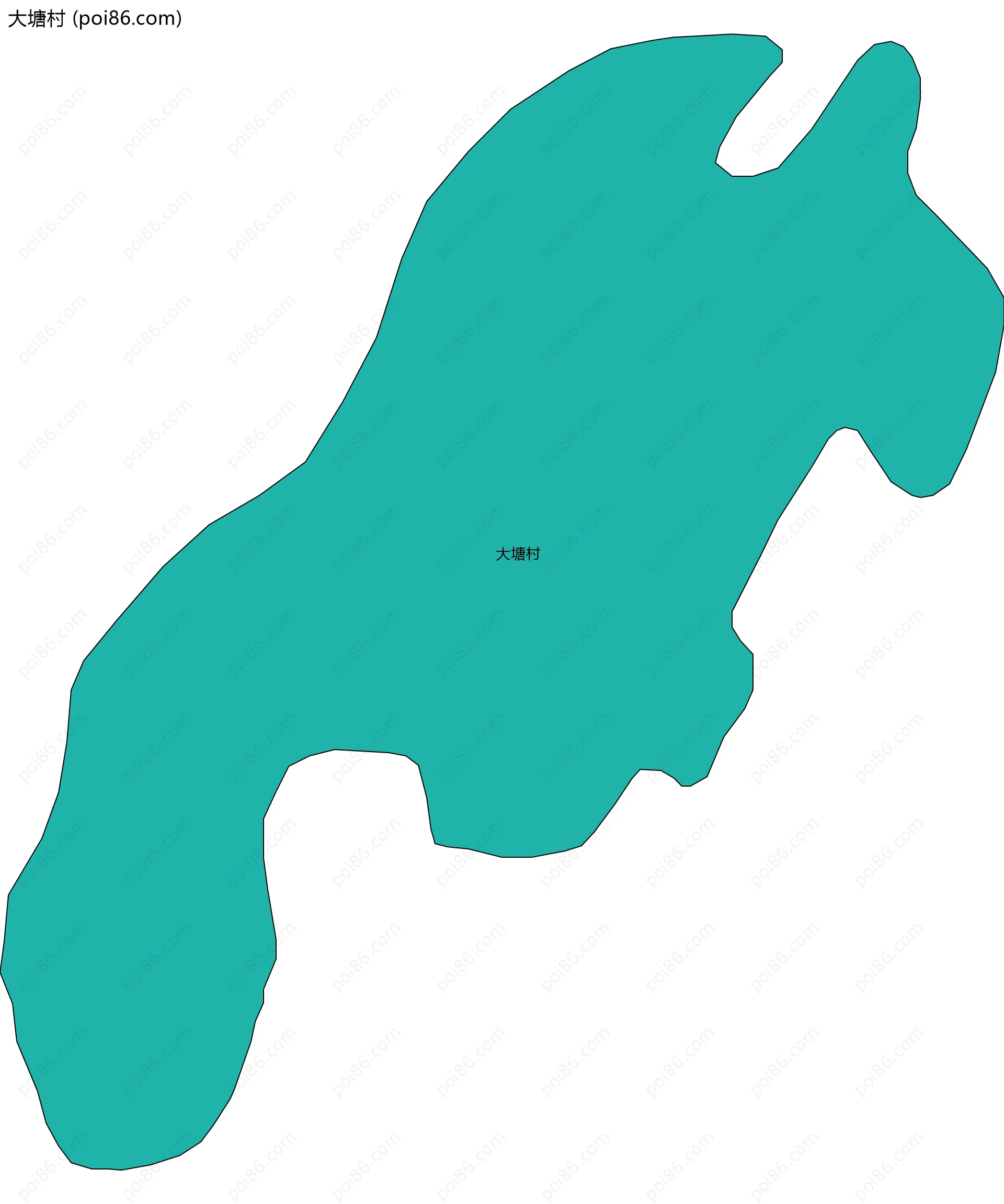 大塘村边界地图