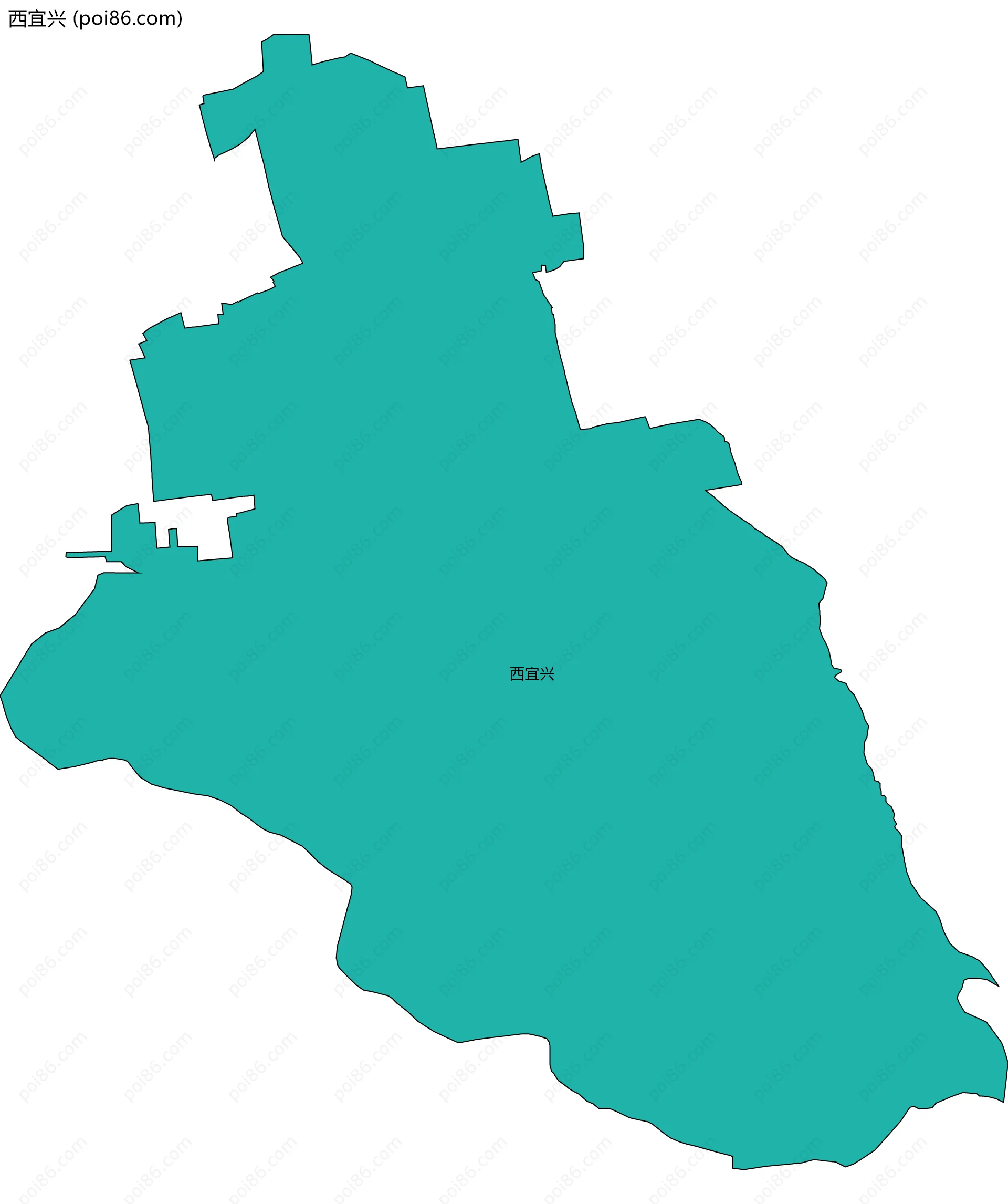 西宜兴边界地图