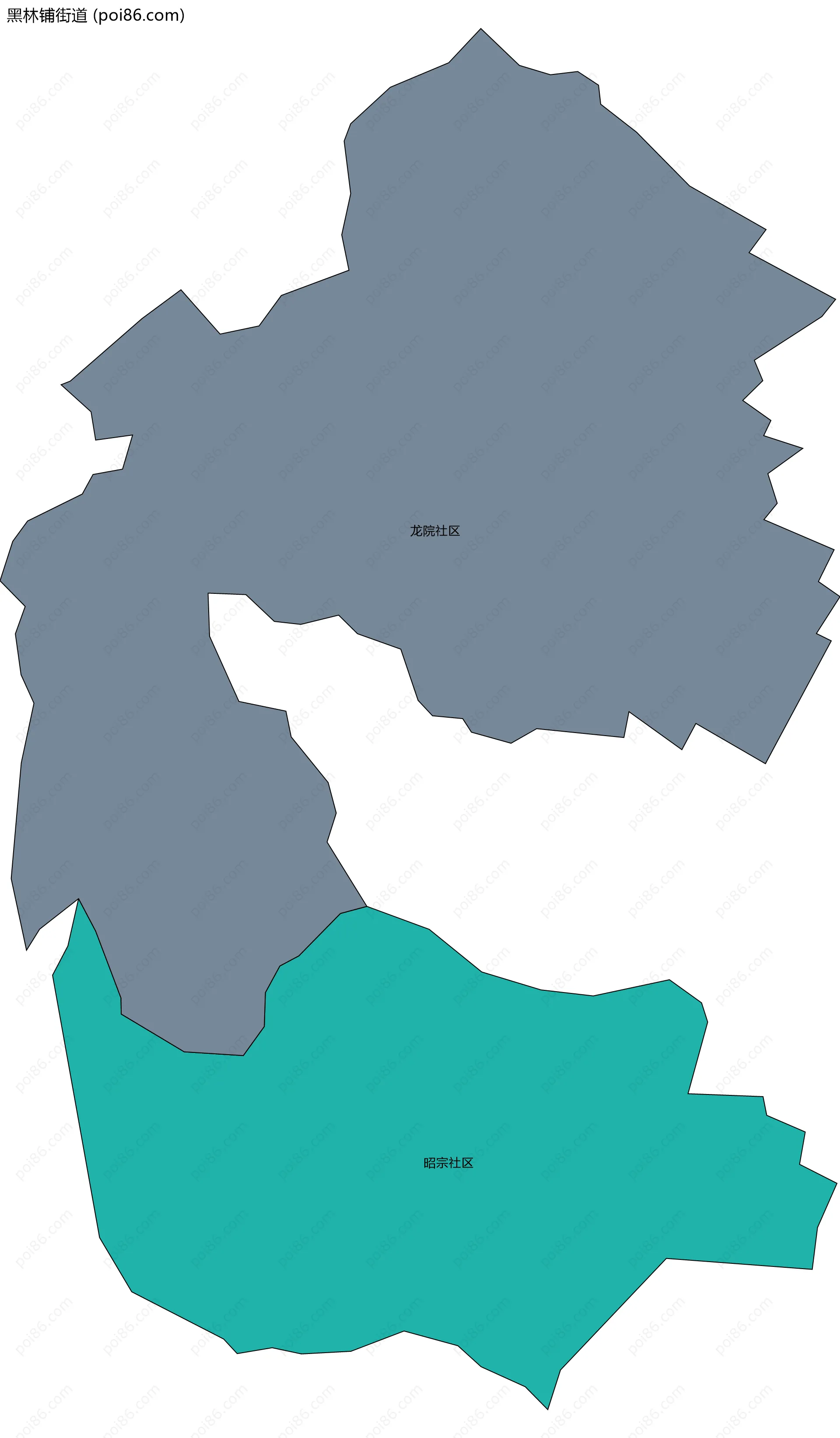 黑林铺街道边界地图(五级行政区划)
