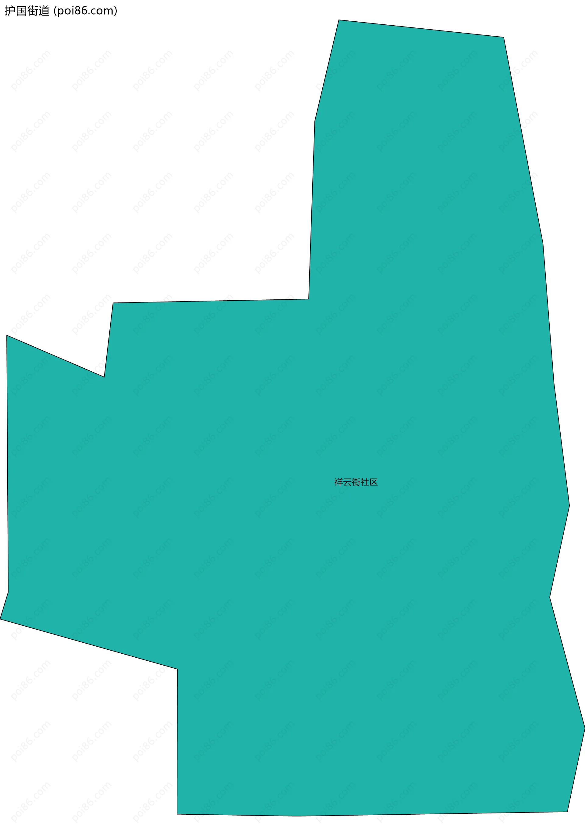 护国街道边界地图(五级行政区划)