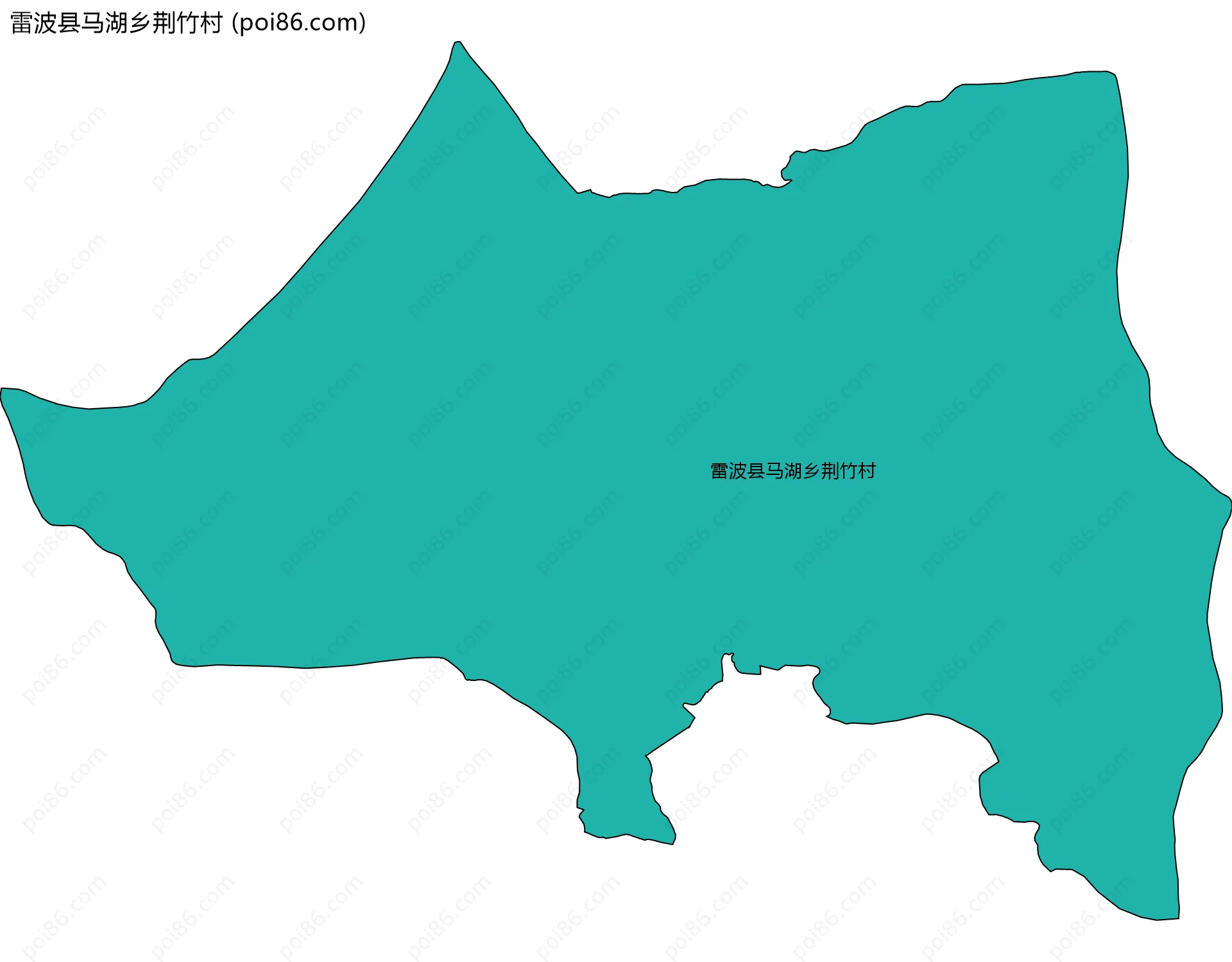 雷波县马湖乡荆竹村边界地图