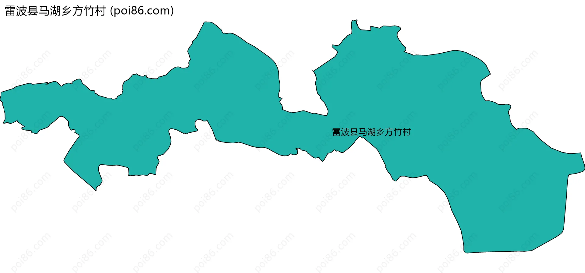 雷波县马湖乡方竹村边界地图