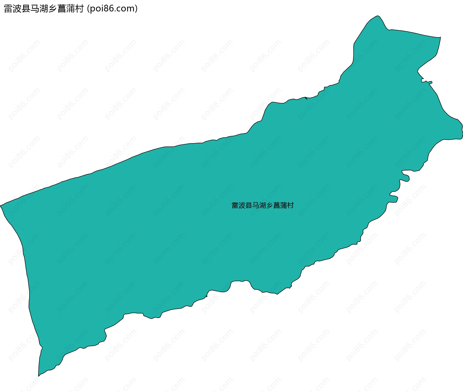 雷波县马湖乡菖蒲村边界地图