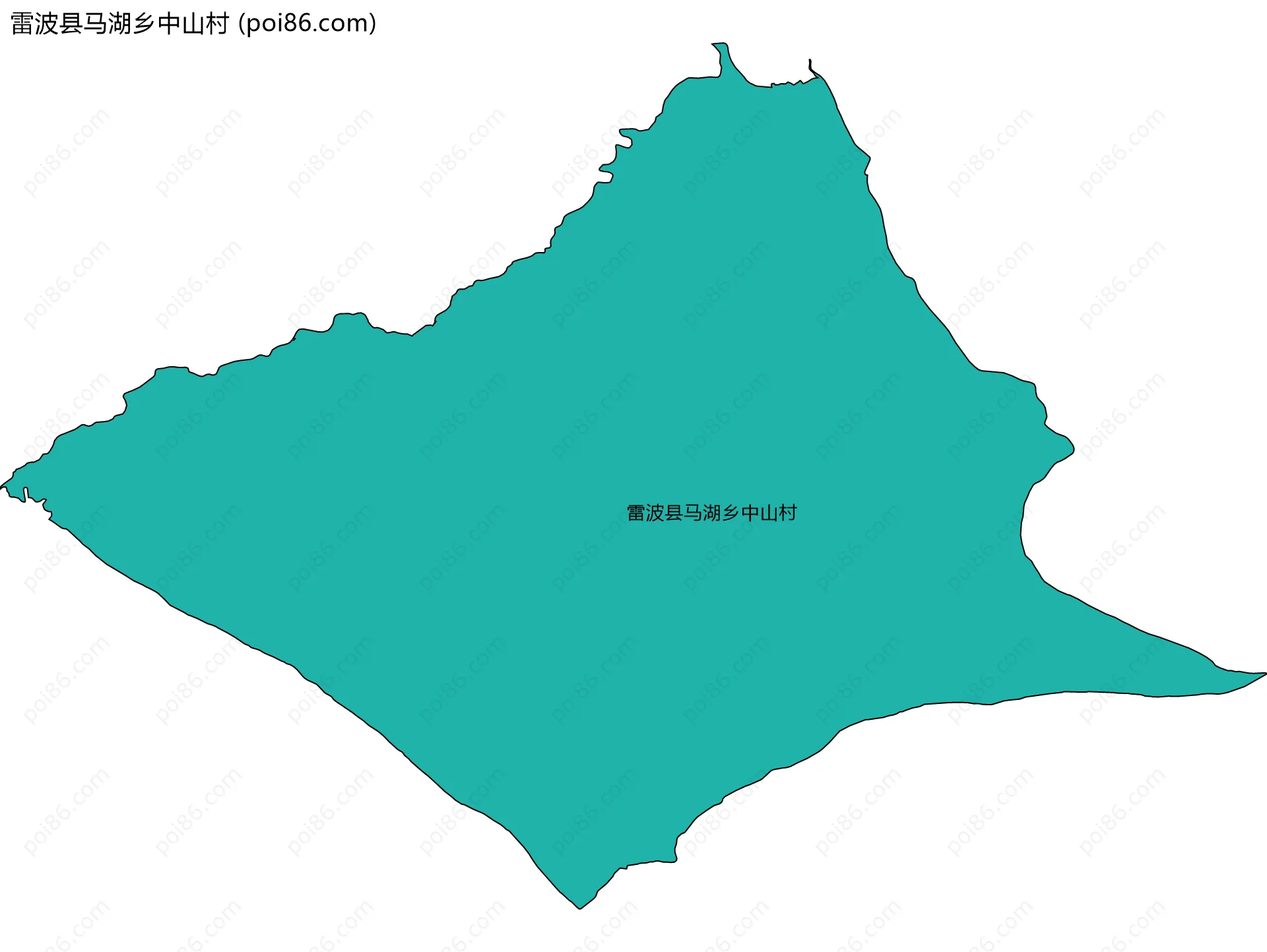 雷波县马湖乡中山村边界地图