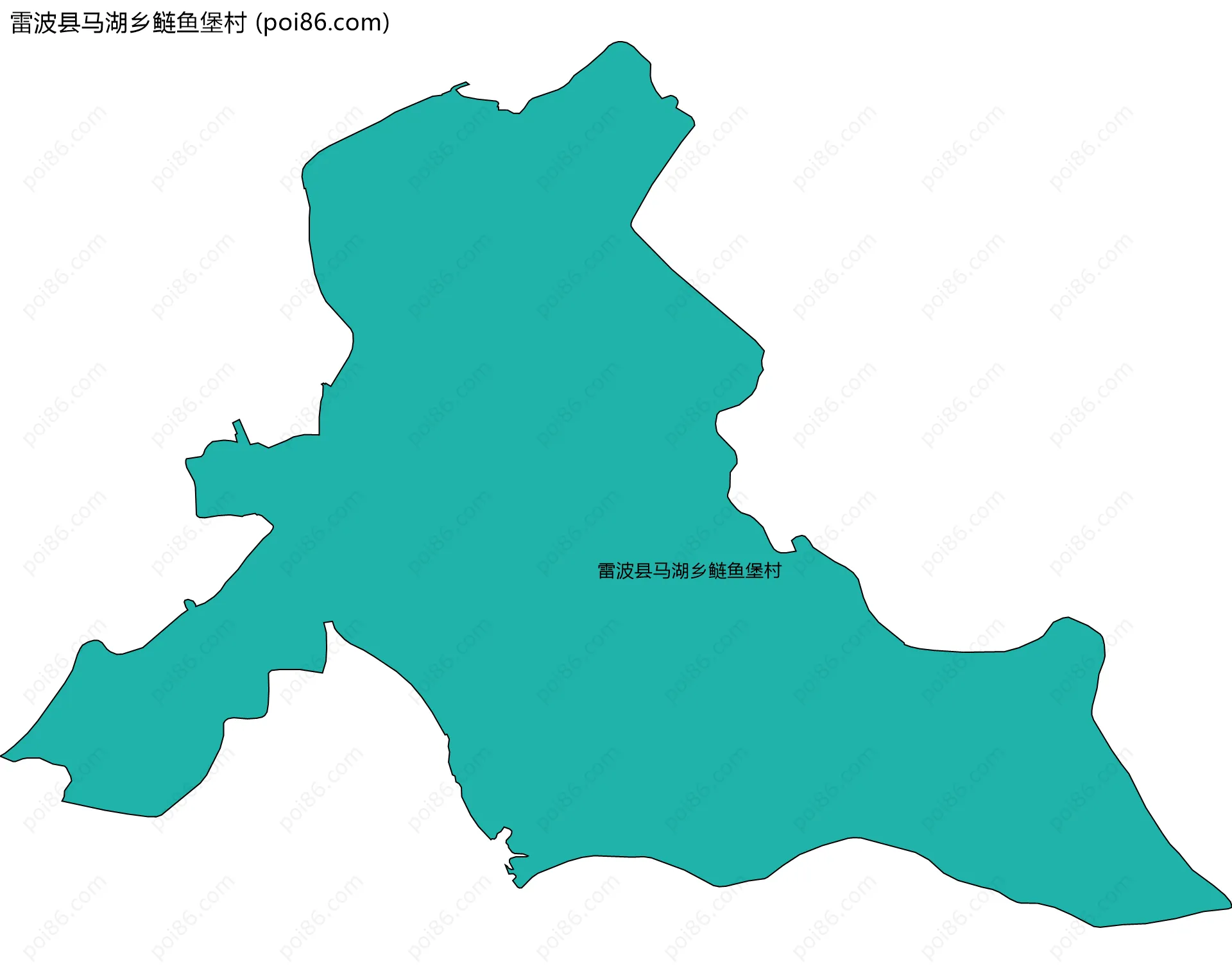 雷波县马湖乡鲢鱼堡村边界地图