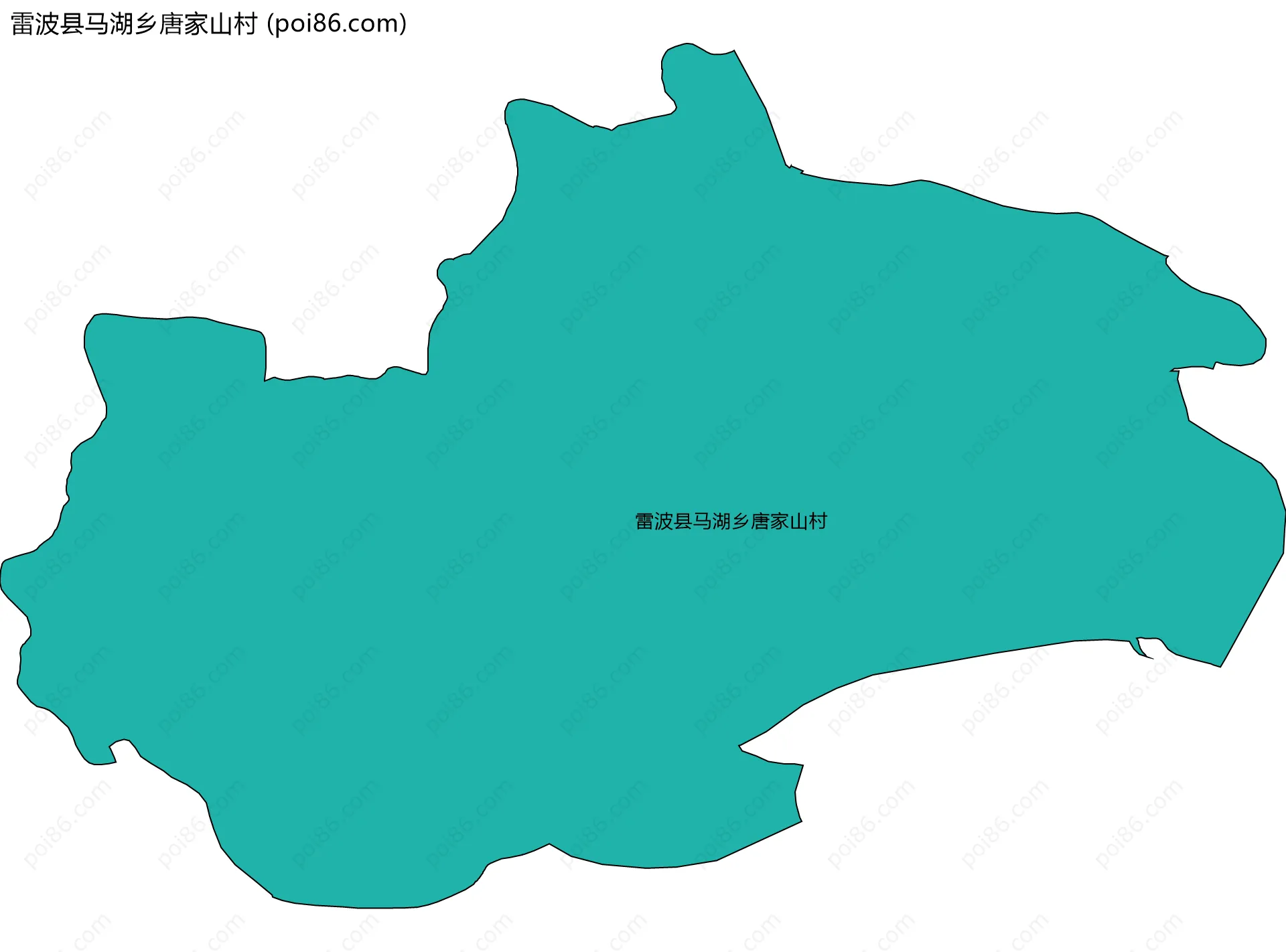 雷波县马湖乡唐家山村边界地图