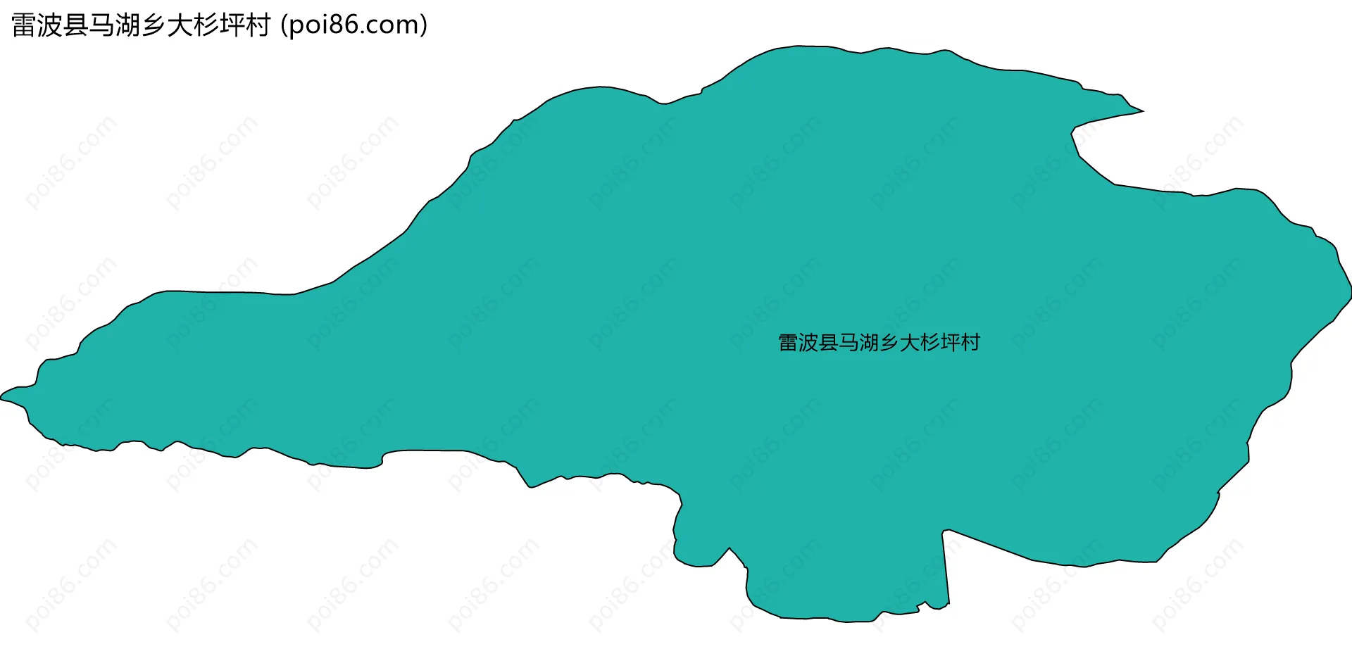 雷波县马湖乡大杉坪村边界地图